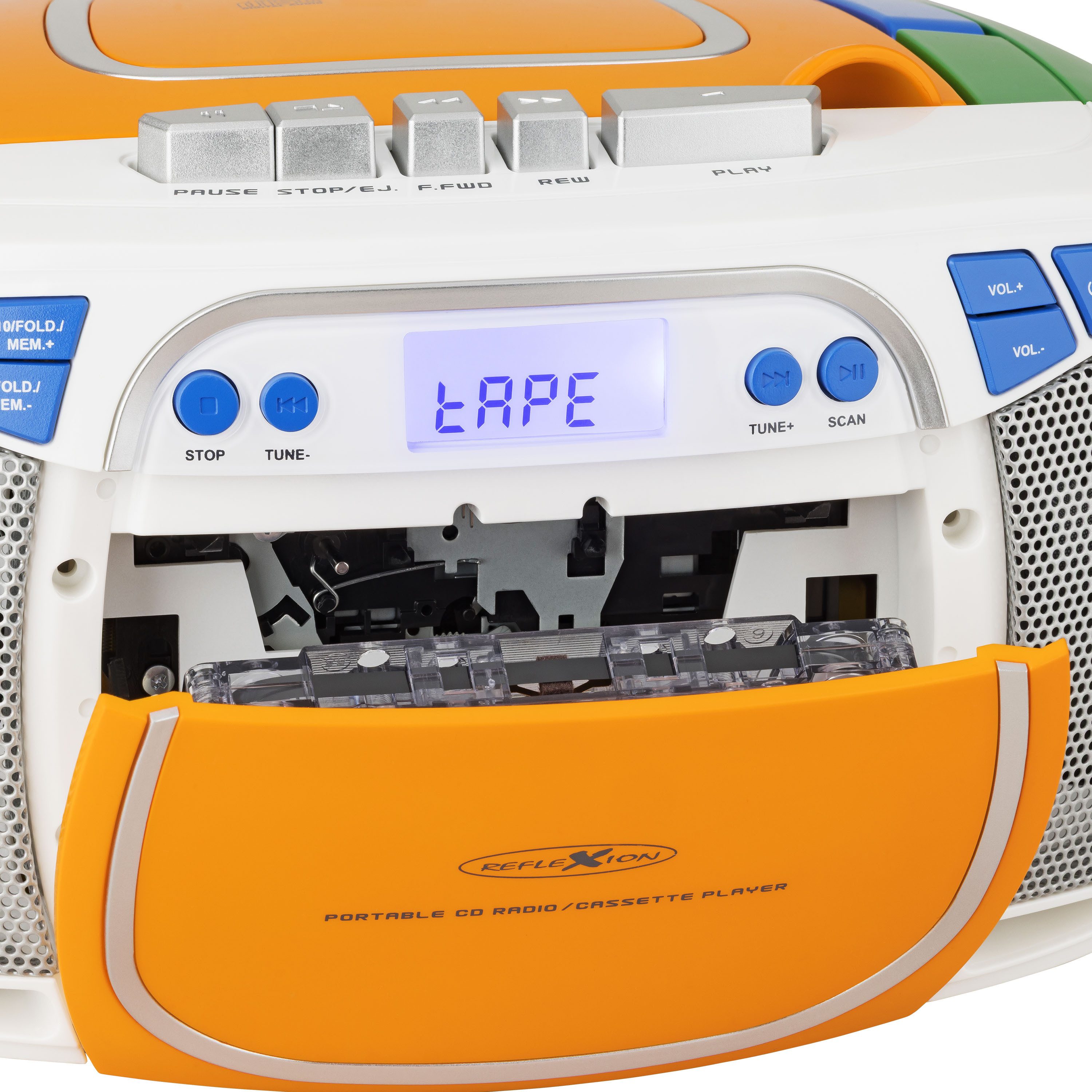 Reflexion RCR2880 Boombox (UKW PLL Stereo Radio, 40 W, Radio, Kassette, USB, CD, MP3 und AUX-IN) – Bild 4 von 5