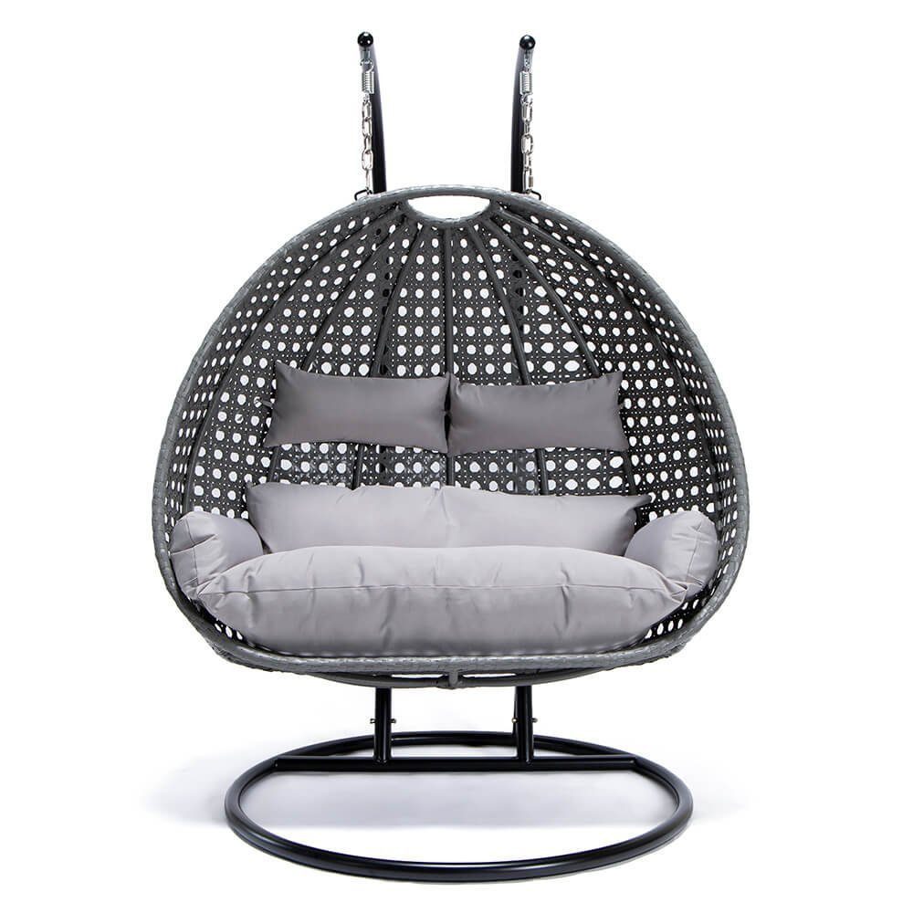 HOME DELUXE Hängesessel Polyrattan Hängesessel TWIN (inkl. Gestell, Korb, Sitzauflage, Montagezubehör, 4-St., Komplettset), Hängestuhl