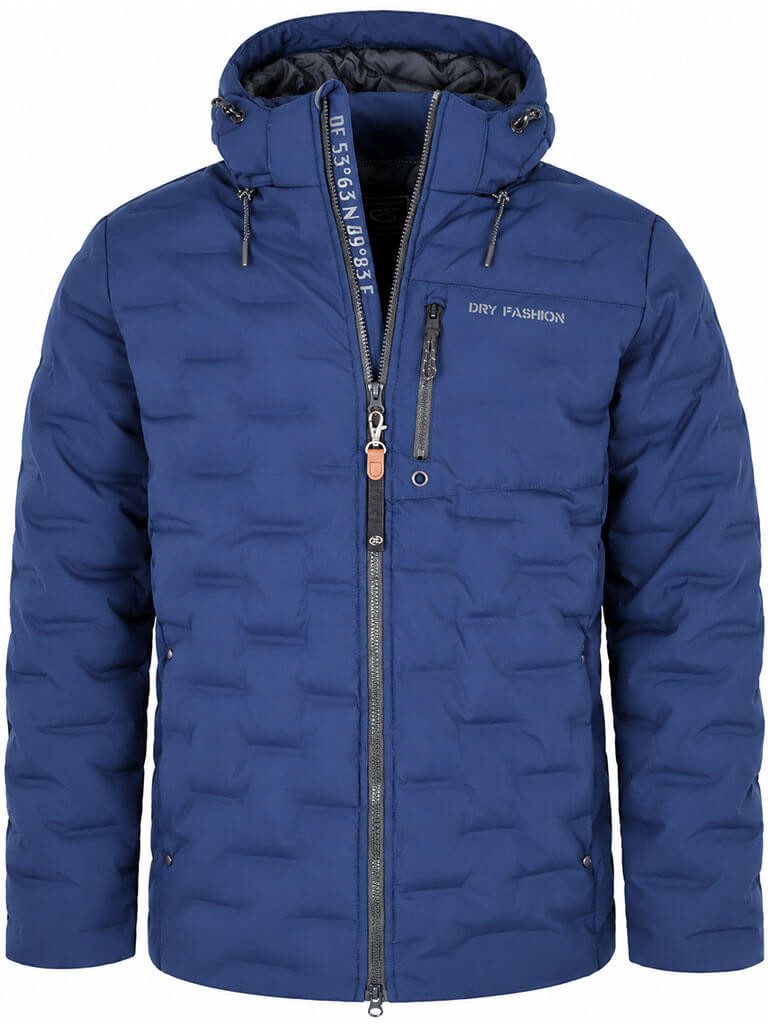 Dry Fashion Steppjacke Esbjerg Herren Jacke gesteppt - Winterjacke Outdoor-Jacke Steppung Gefüttert, Atmungsaktiv, 2-Wege-Reißverschluss, Abnehmbare Kapuze