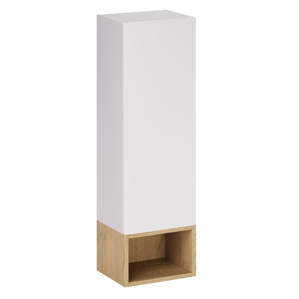 Lomadox Hängeschrank ALASSIO-56 30 cm breit in Weiß matt mit Eiche, 1 Tür, 1 Fach