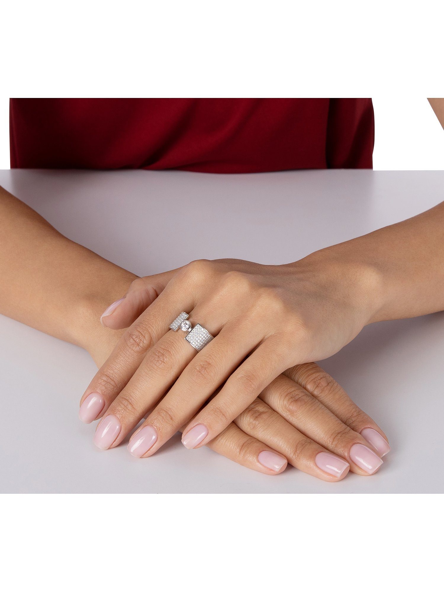 JETTE Silberring JETTE Damen-Damenring 925er Silber 155 Zirkonia, Zirkonia, synthetisch