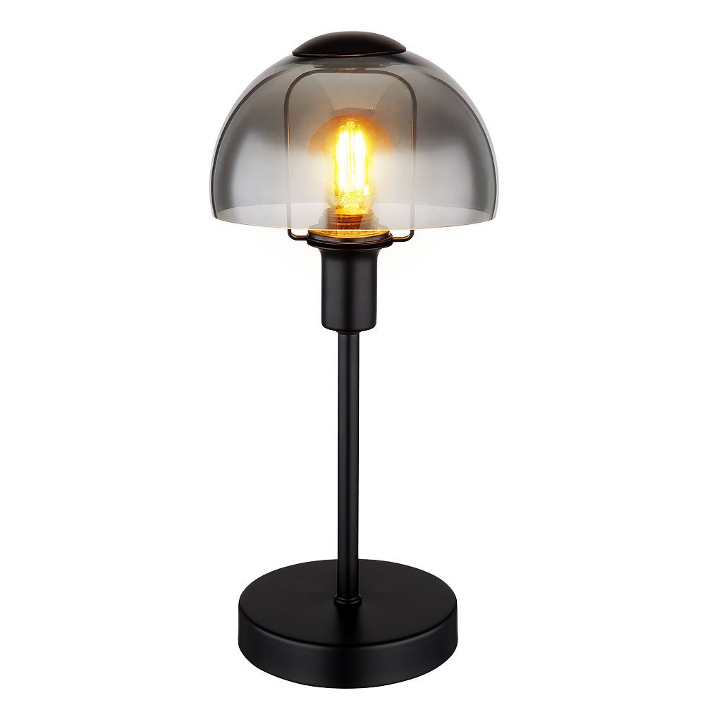 GLOBO LIGHTING LED Tischleuchte, Leuchtmittel inklusive, Tischlampe Tischleuchte Nachttischlampe Pilz Design schwarz H 32 cm