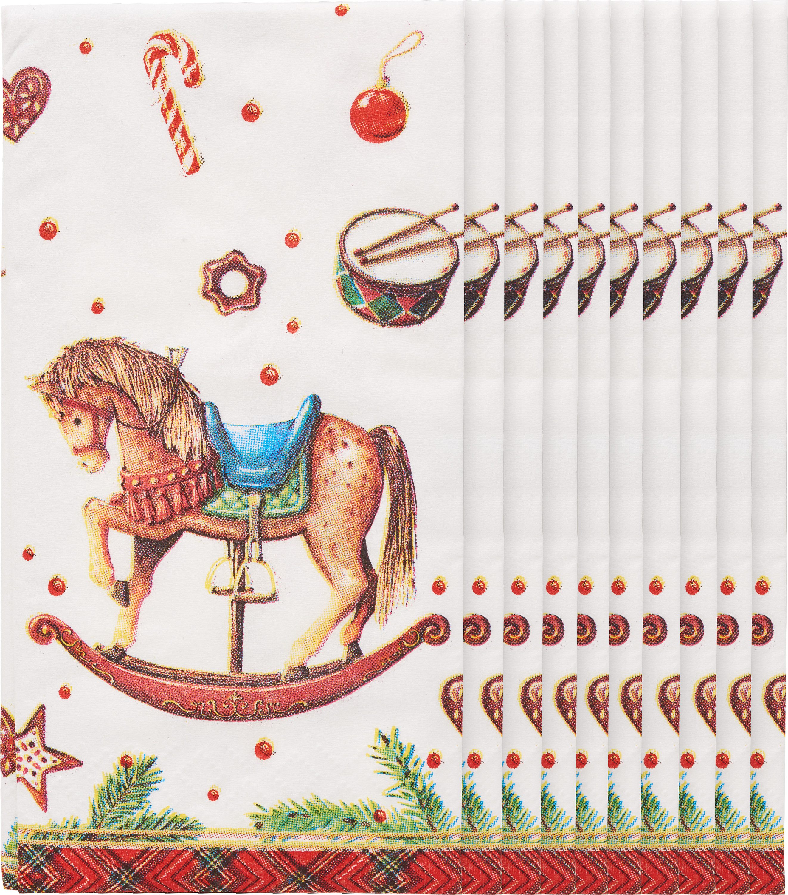 Ambiente® Papierserviette Classic Rocking Horse, (10 St), 21x21cm, 10 Stück