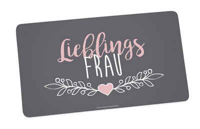 Geda Labels GmbH Frühstücksbrett Lieblingsfrau, Melamin, Grau, 23,5x14,5x0,3cm, spülmaschinengeeignet