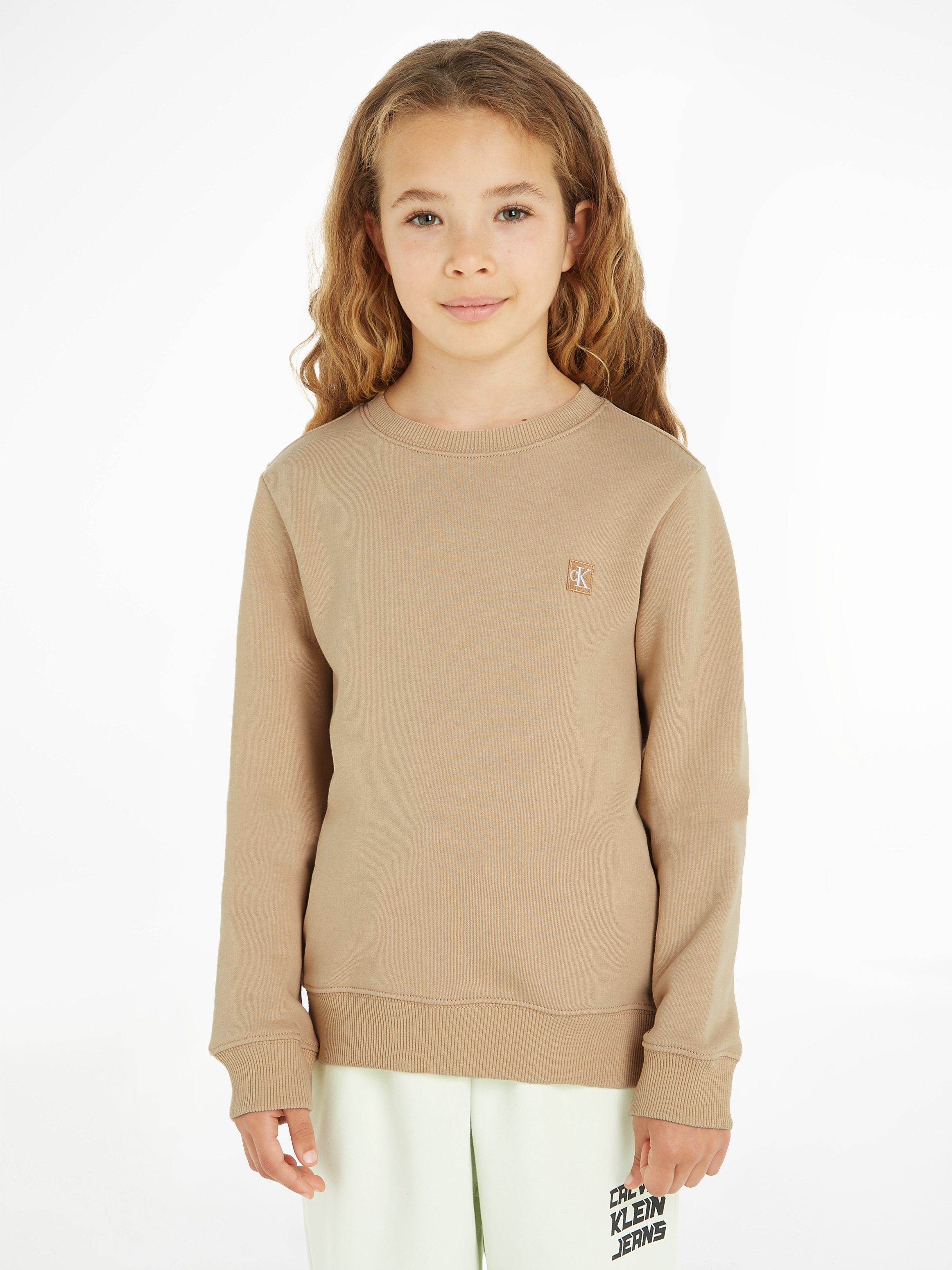 Calvin Klein Jeans Sweatshirt Kinder 16 BADGE bis CREWNECK Jahre MINI für MONOGRAM