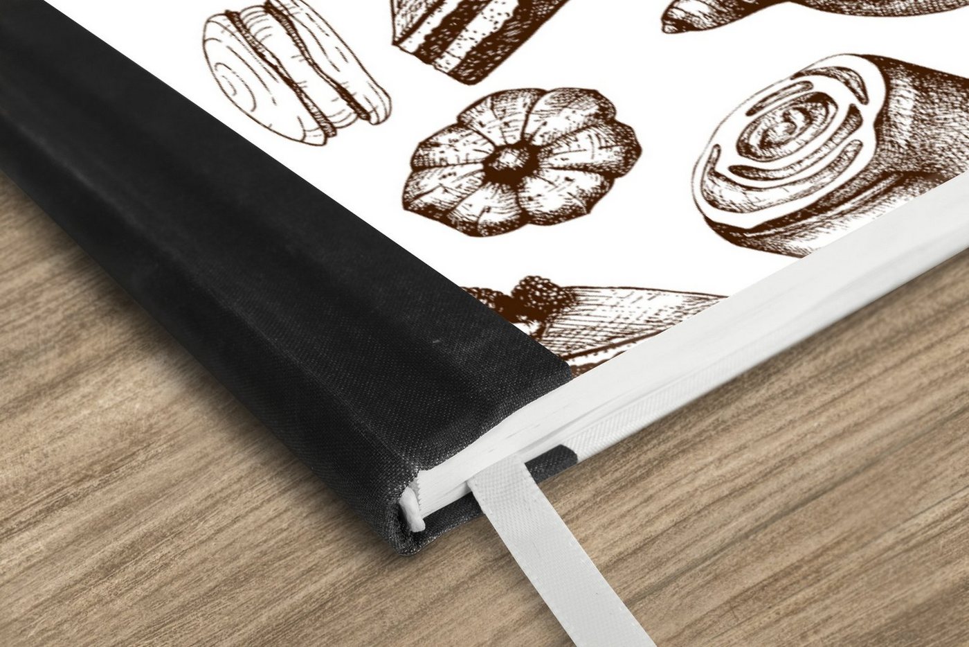 Thumbnail - MuchoWow Notizbuch Brot - Konditorei - Vintage - Design, Notebook, Notizblock a5, Tagebuch, Journal Liniert