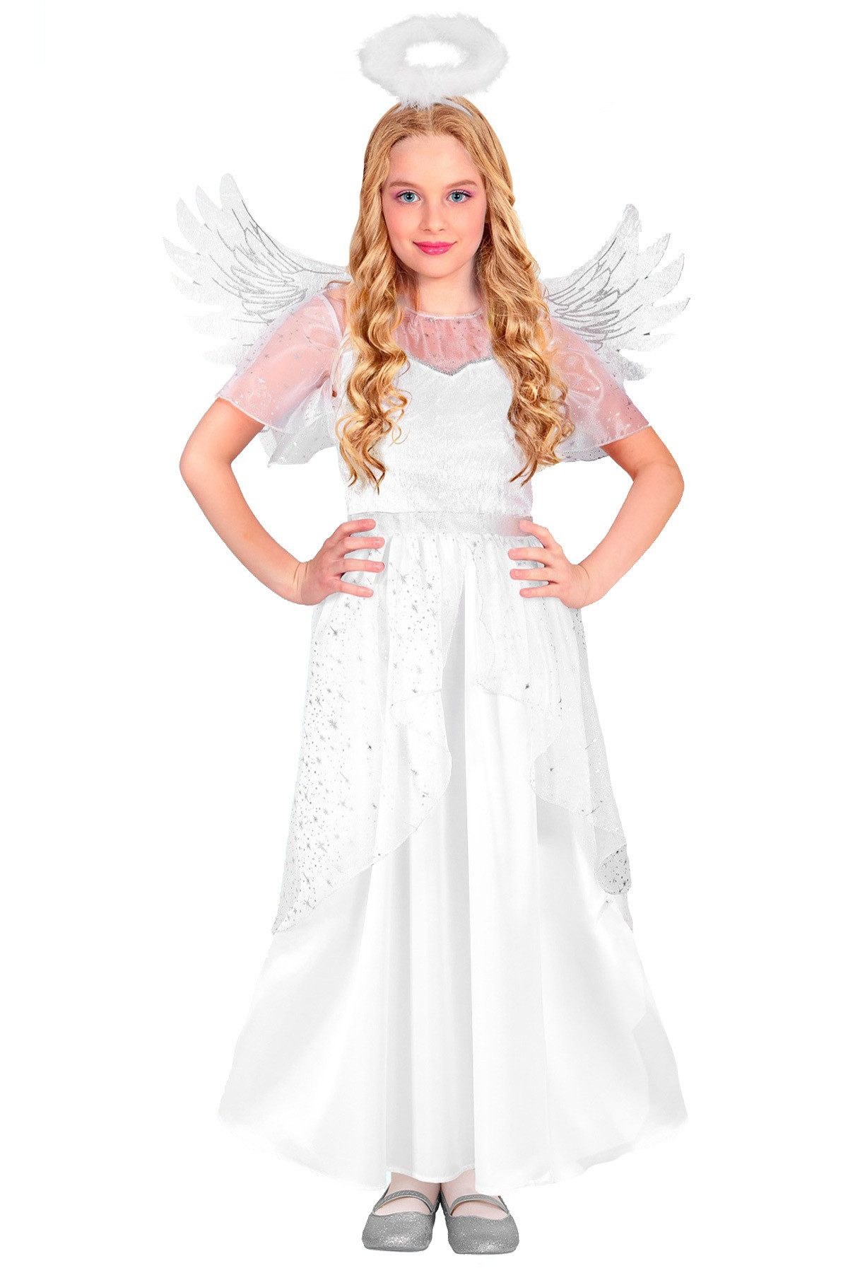 Widmann S.r.l. Engel-Kostüm Kostüm 'Engel' für Kinder, Weiß Silber, Kleid, F