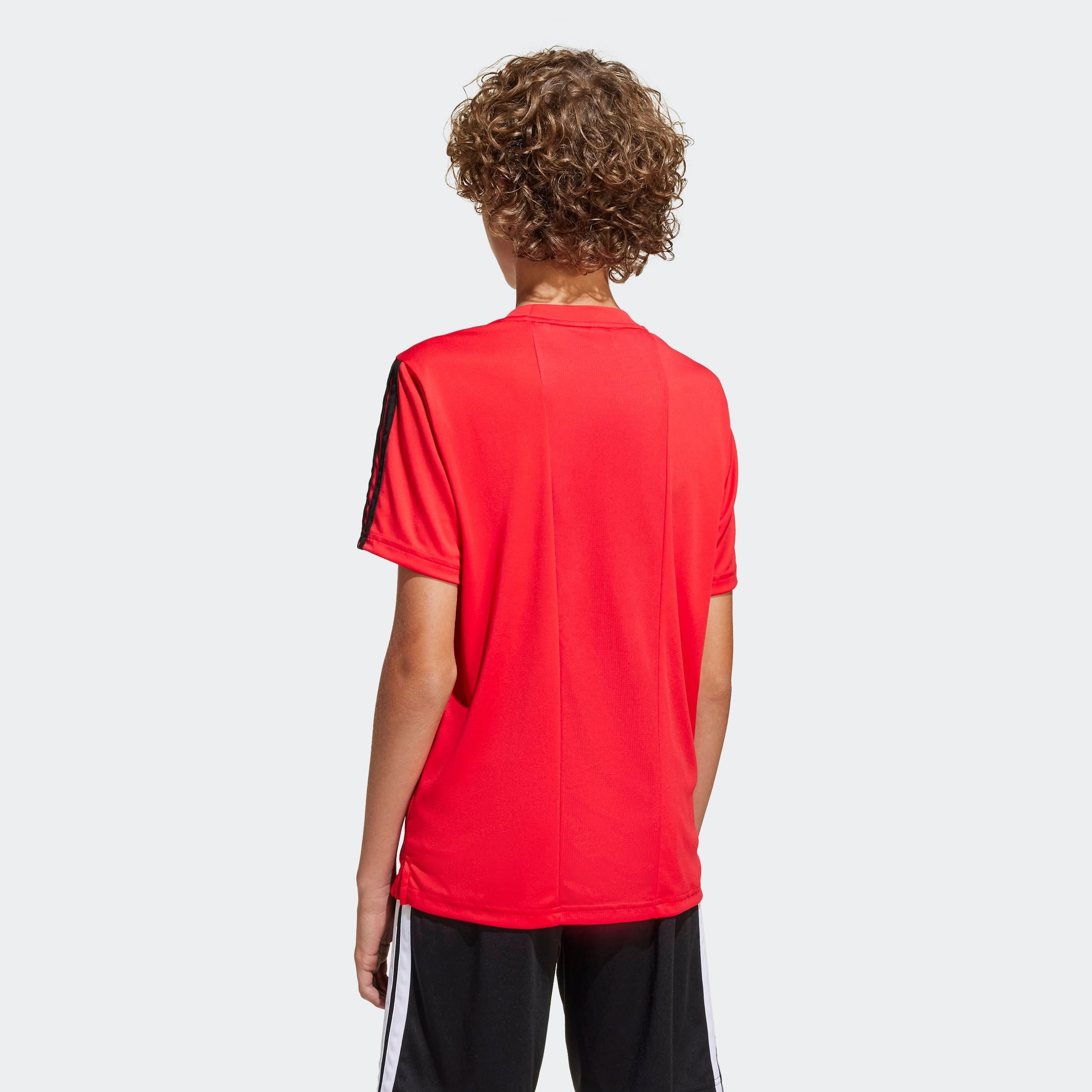 adidas Sportswear T-Shirt TRAIN ESSENTIALS 3-STREIFEN KIDS für Kinder, mit Rundhalsausschnitt, ohne Verschluss, aus Polyester
