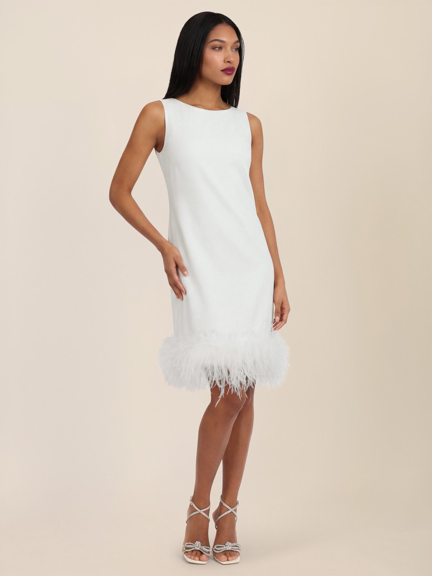 Apart Midikleid mit Federsaum günstig online kaufen