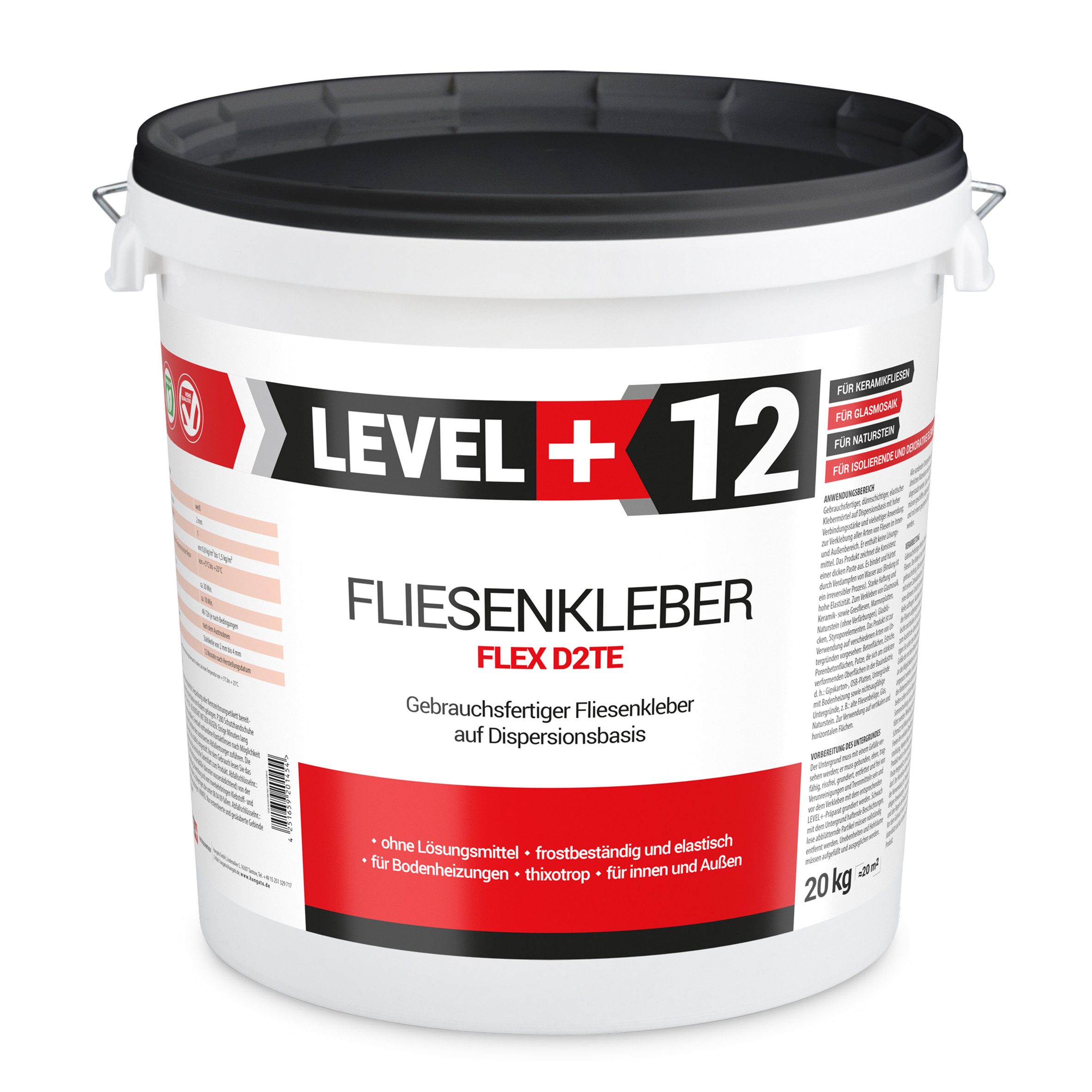 Level+ Dispersionskleber LEVEL+ Fliesenkleber Fertig Dispersionkleber Flexmörtel L+12 - 40KG
