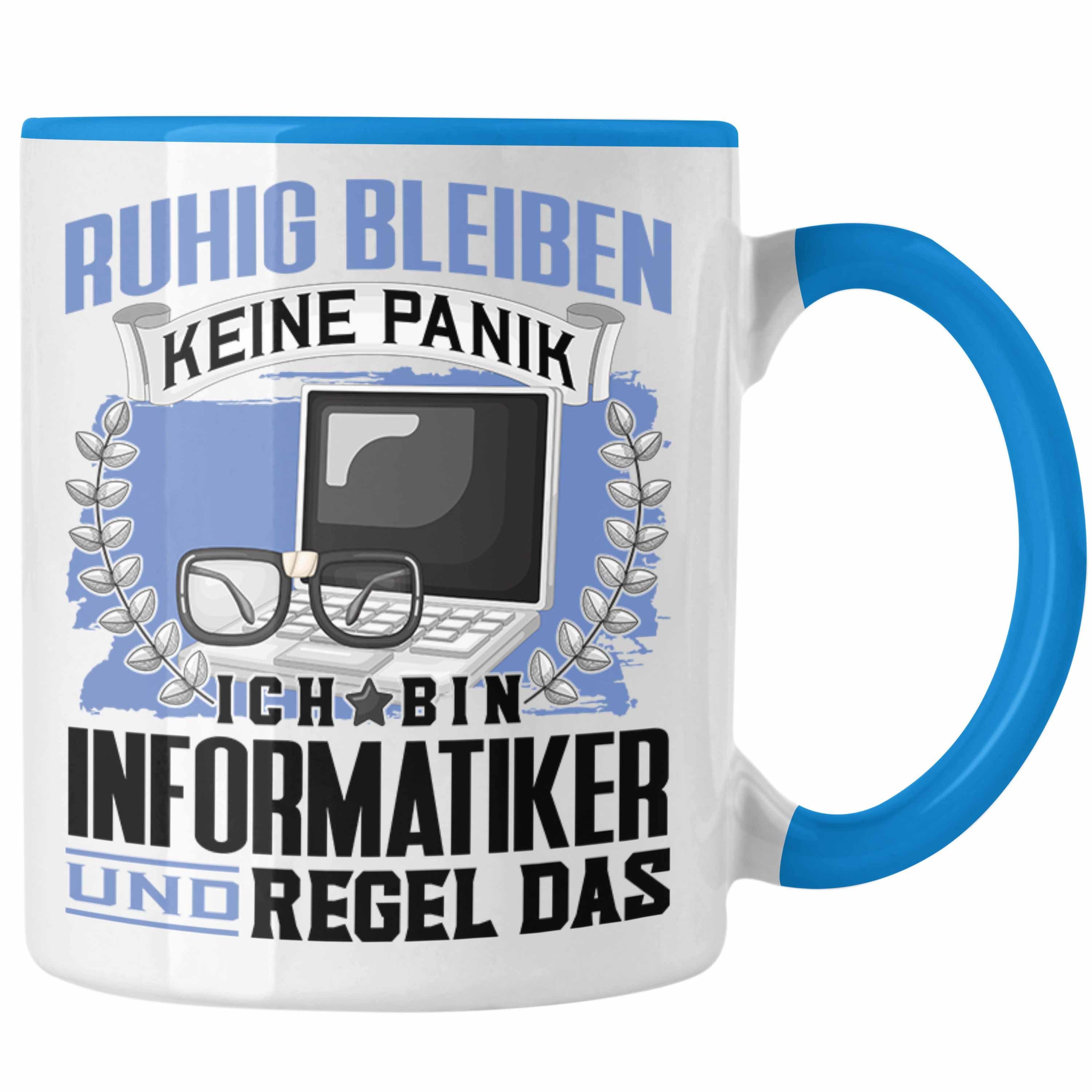 Trendation Tasse Trendation - Informatiker Tasse Geschenk Lustiger Spruch Männer Ruhig Blau