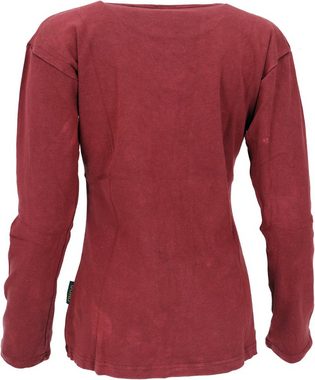 Guru-Shop Longsleeve Goa Langarmshirt Stonewash - rostrot/bunt alternative Bekleidung