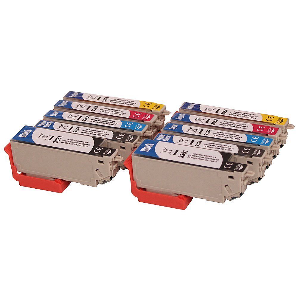 ABC Tintenpatrone (Kompatibles Set 10x Druckerpatrone für Epson 33XL Expression, son Expression Premium XP530 XP540 XP630 XP635 XP640 XP645 XP830 XP900)