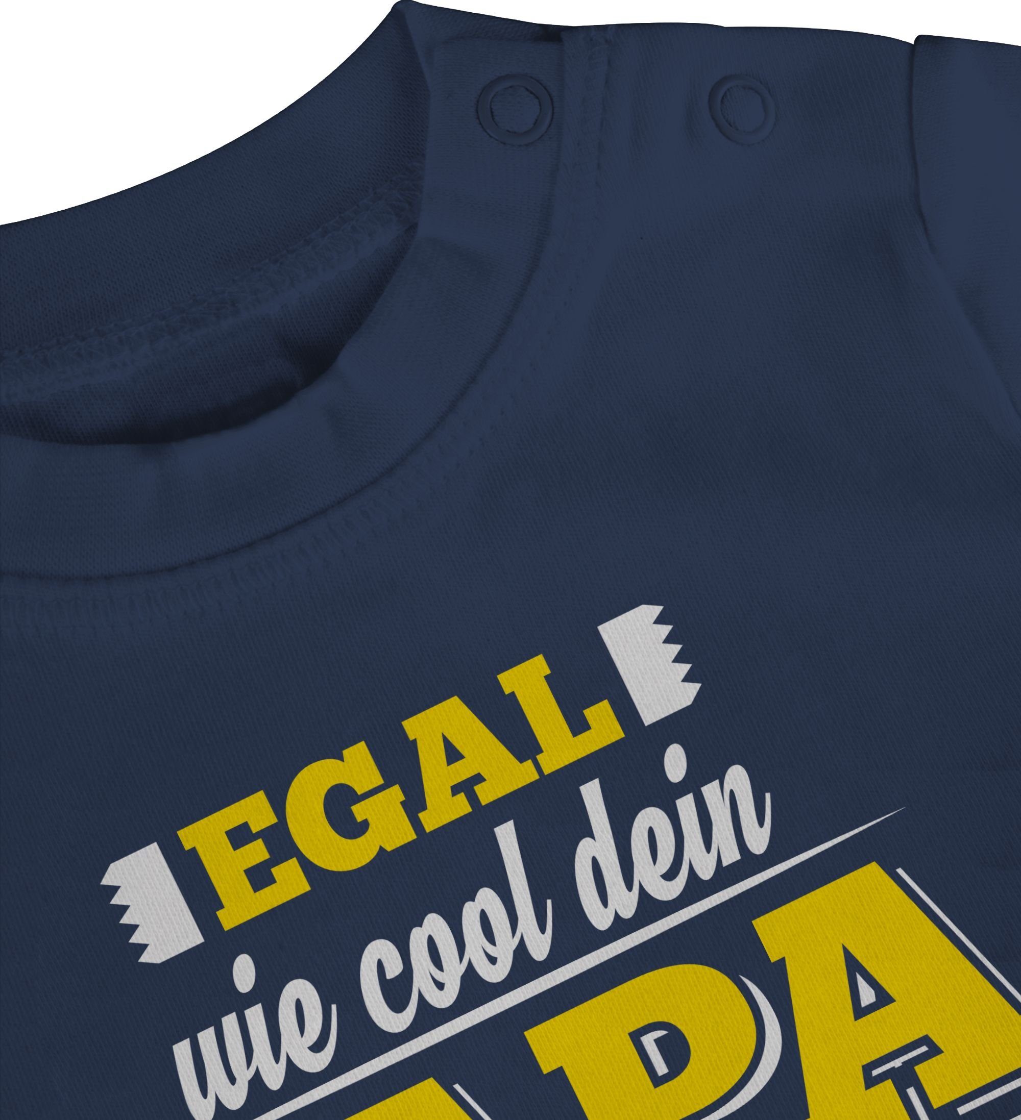 Shirtracer T-Shirt Egal wie Sprüche ist Baby 1 Blau Navy Papa Cool dein Landwirt meiner