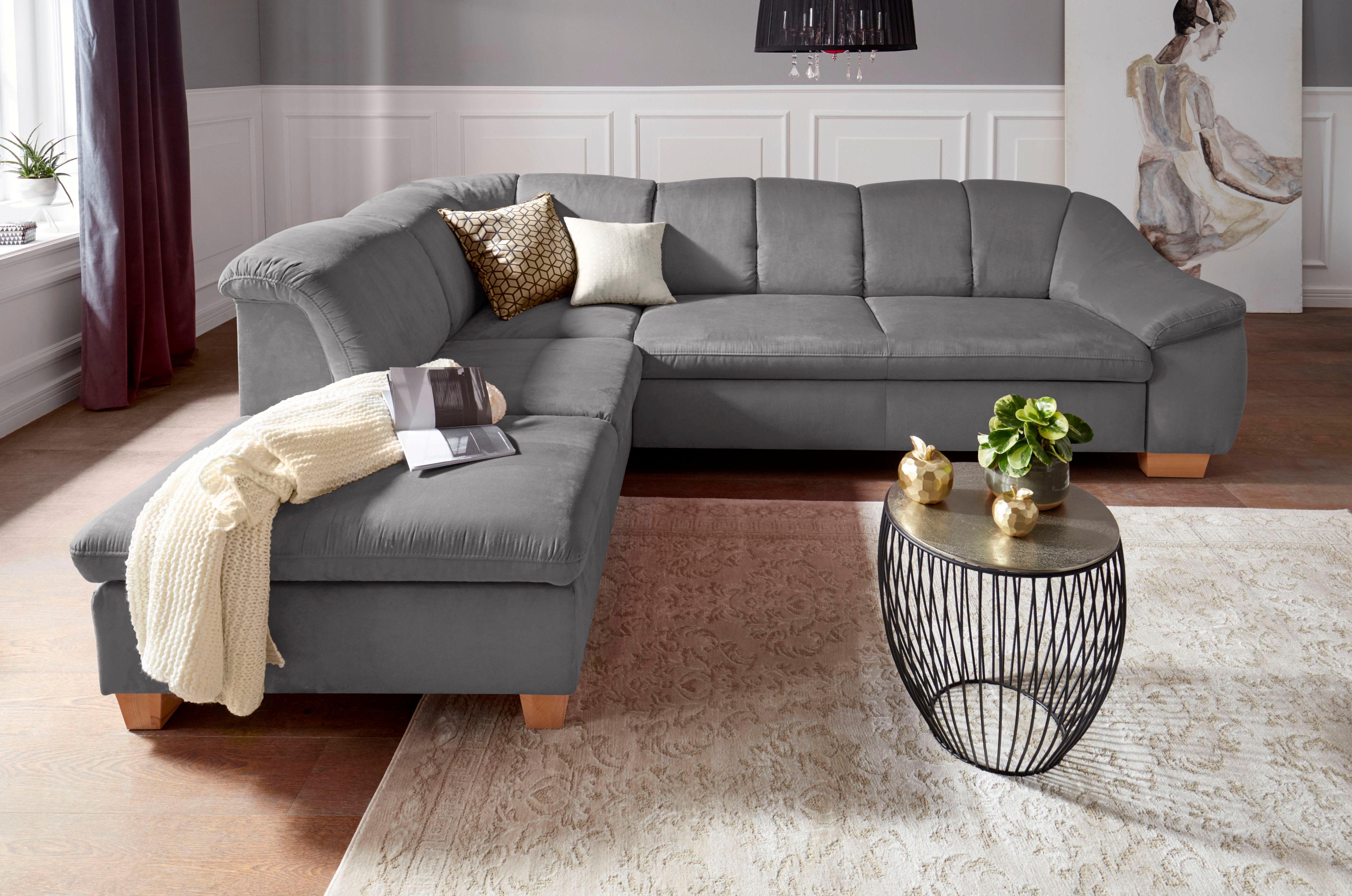 sit&more Ecksofa Santo L-Form, mit Federkern, wahlweise mit Bettfunktion und Stauraum