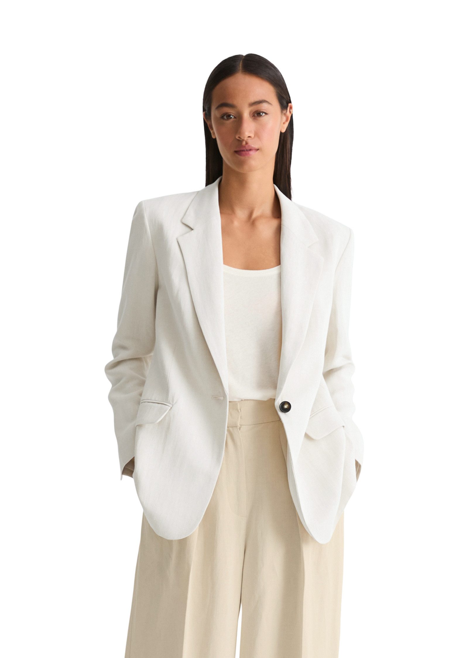 Marc O'Polo Longblazer aus Viskose-Leinen-Mix