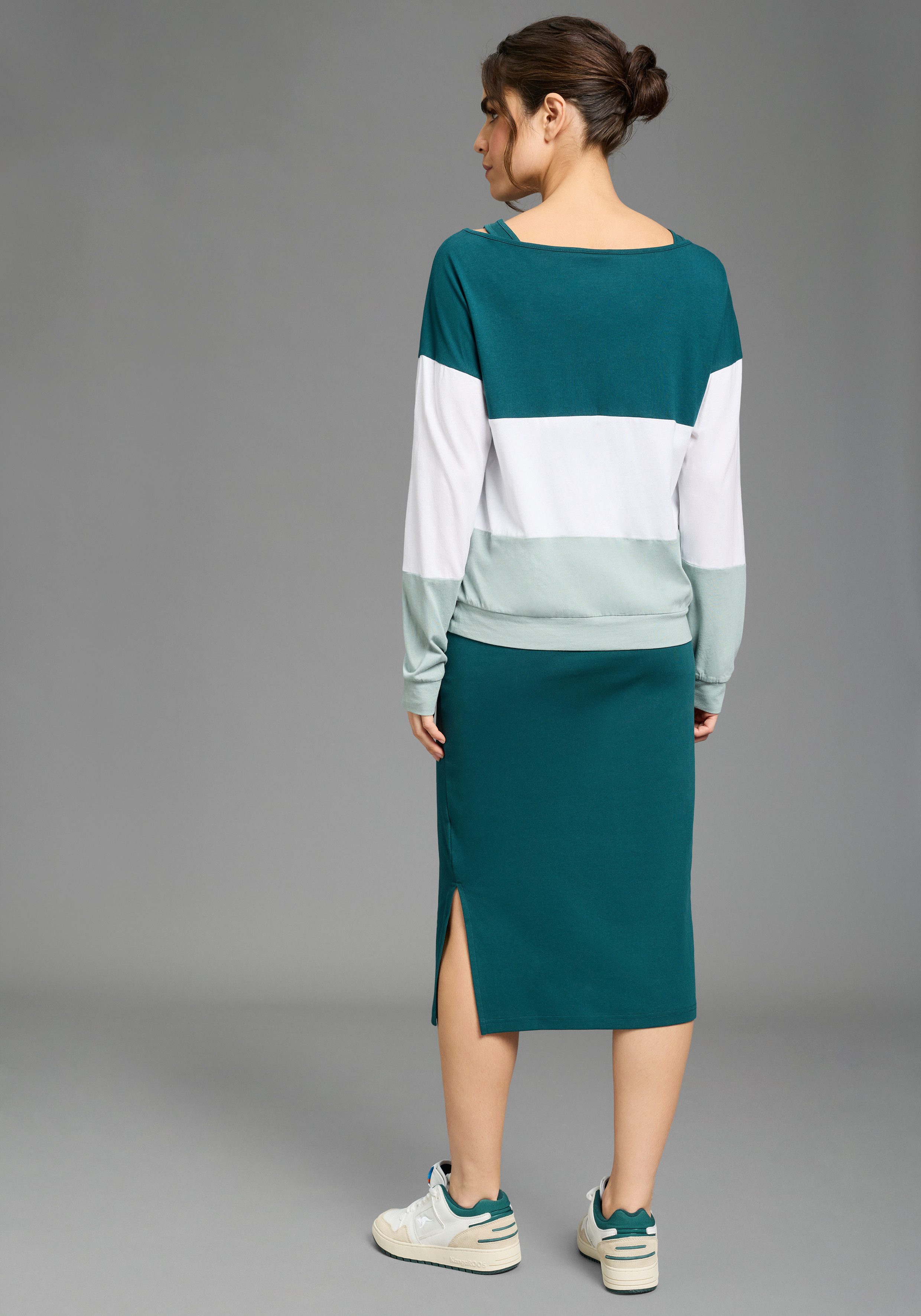 KangaROOS 2-in-1-Kleid (Set, 2-tlg) mit Streifenshirt im Lagenlook