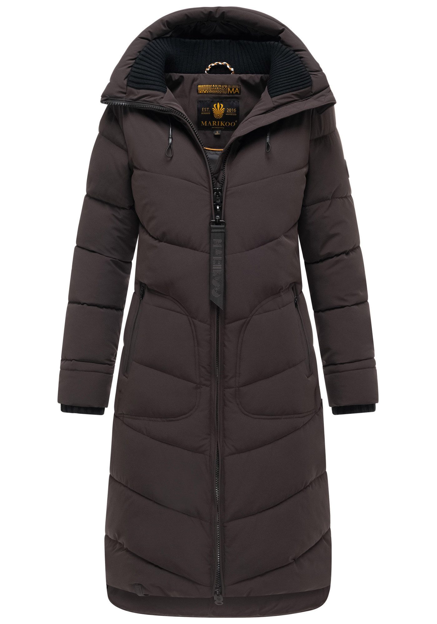 Marikoo Winterjacke Benikoo langer Winter Mantel gesteppt – Bild 5 von 5