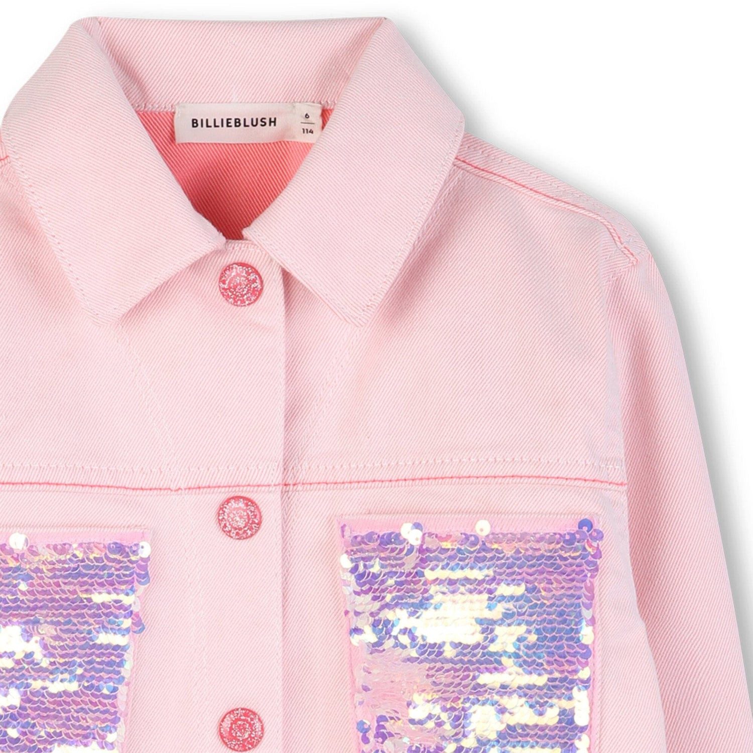 Billieblush Jeansjacke BILLIEBLUSH Jacke mit Pailletten-Taschen – für glitzernde Auftritte im