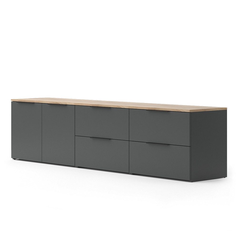 Vicco Wohnwand Wido, Anthrazit/Sonoma, 3 Teile günstig online kaufen