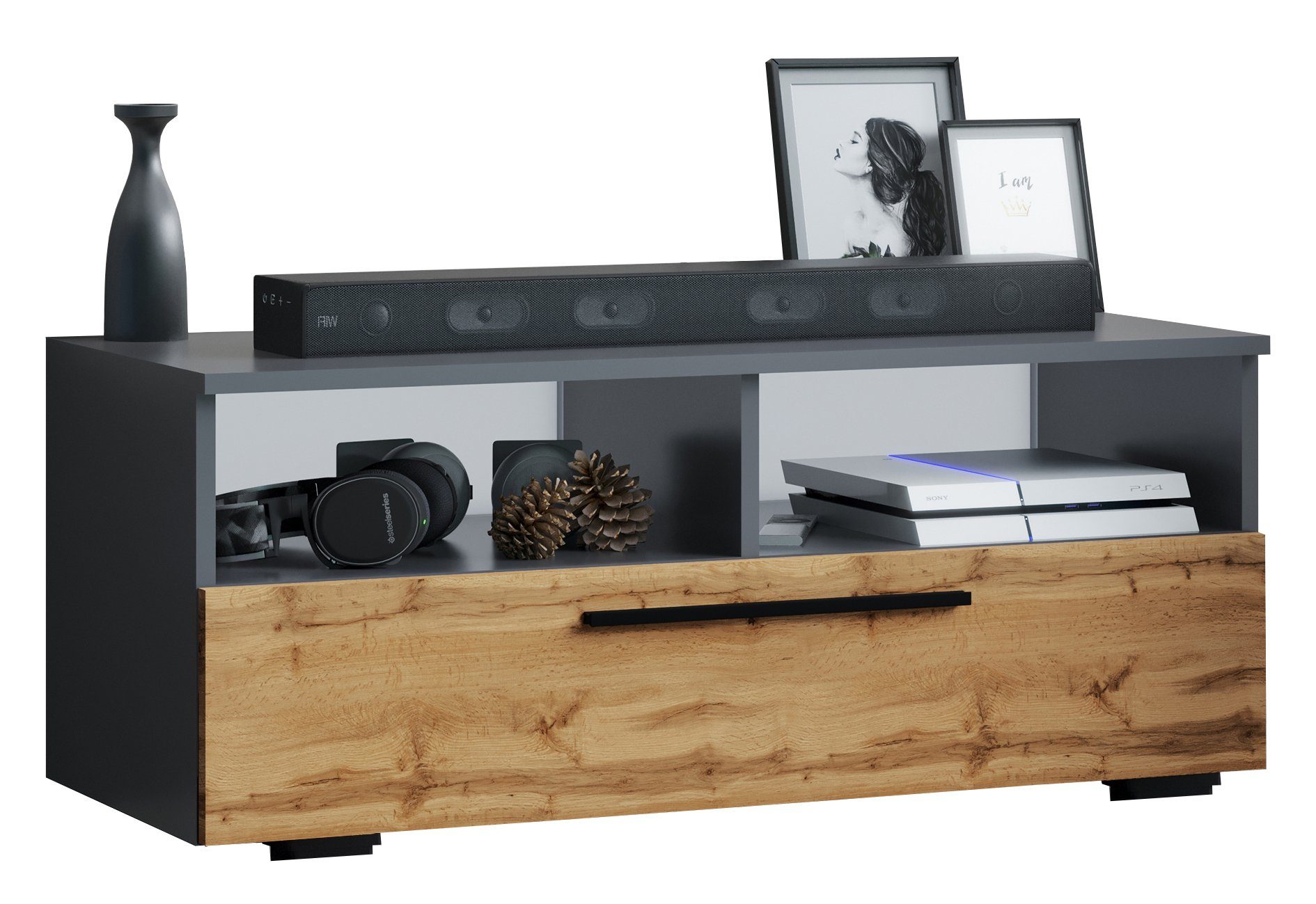 VCM TV-Board Holz TV Lowboard Möbel Fernsehschrank Arila L