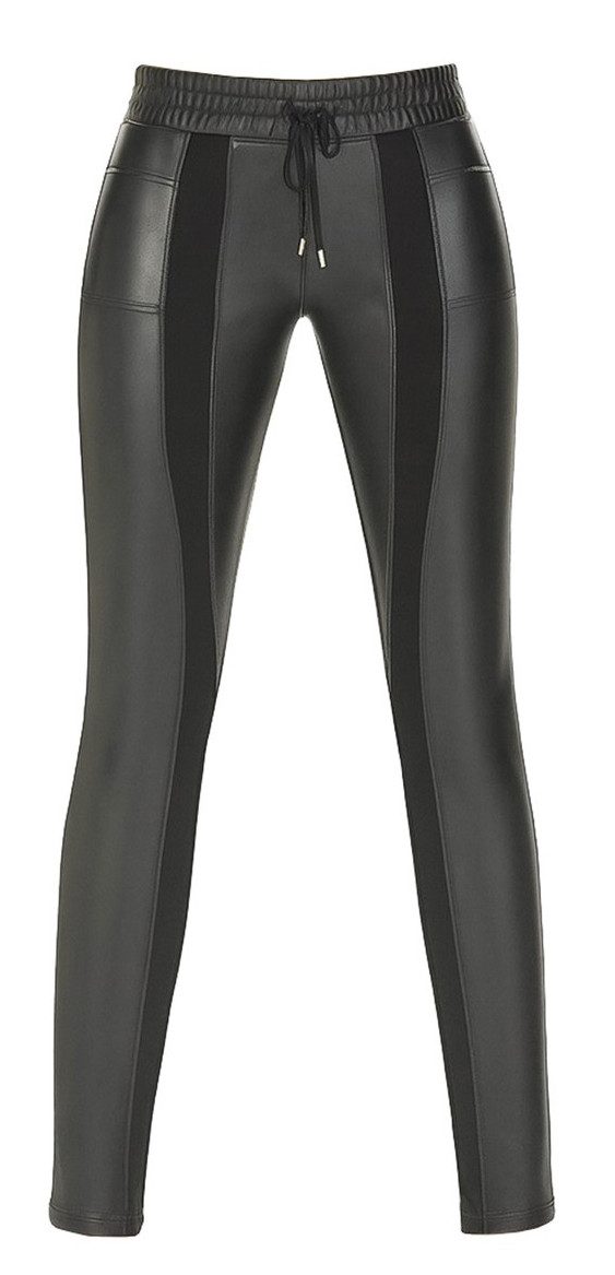 Bas Bleu Leggings komfortable Mid-Waist-Lederoptik Hose