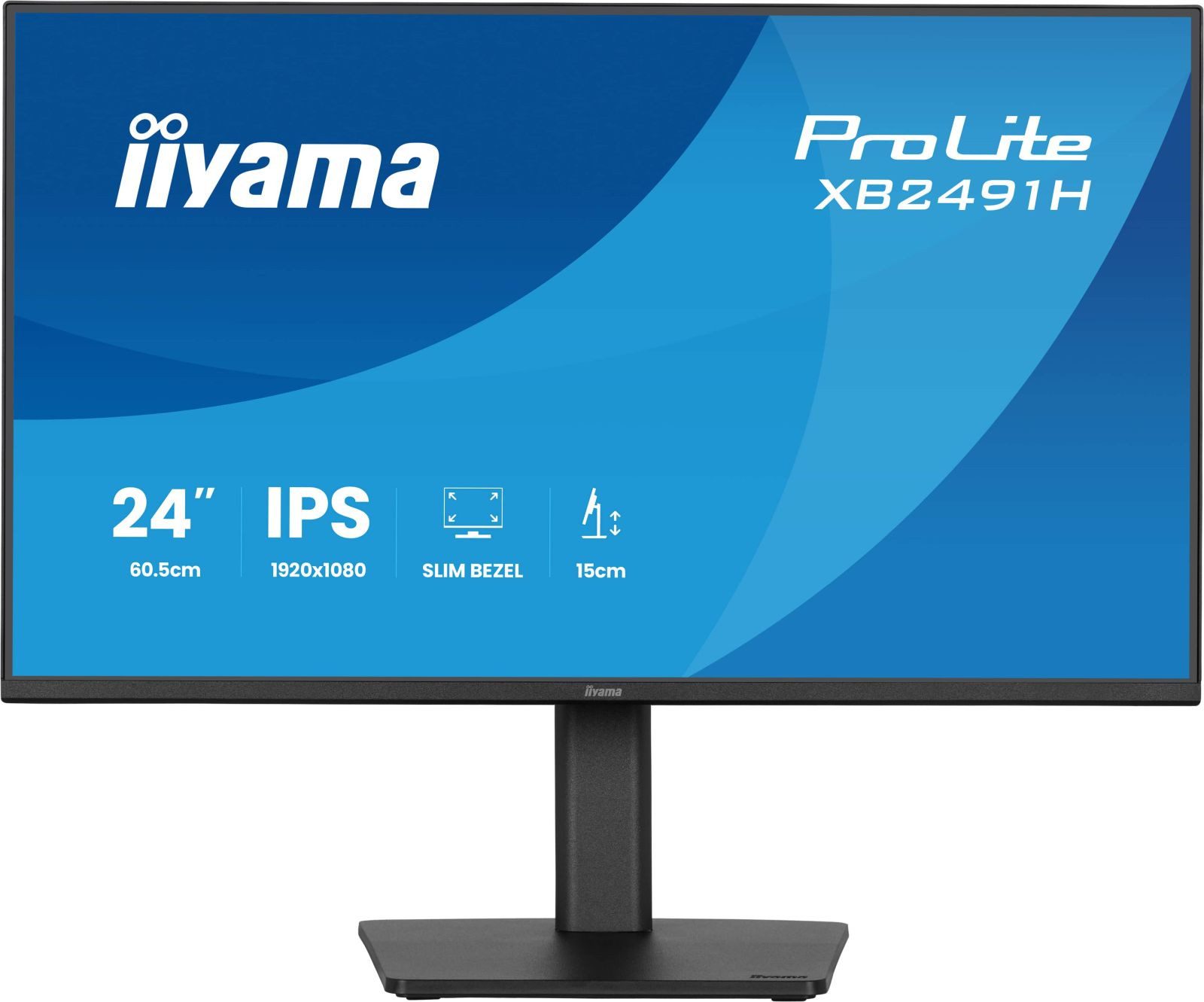 Iiyama 24 XB2491H-B1 HDMI DP TFT-Monitor (1920 x 1080 px, Full HD, 120 Hz, IPS, Adaptive-Sync, HDCP, Pivot, Höhenverstellbar)