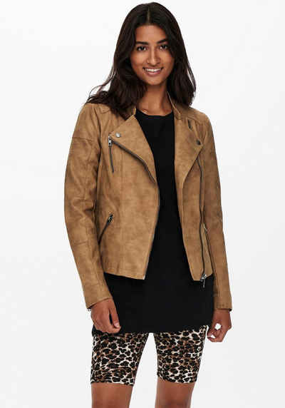 ONLY Lederimitatjacke ONLAVA FAUX LEATHER BIKER OTW NOOS mit Biker-Details