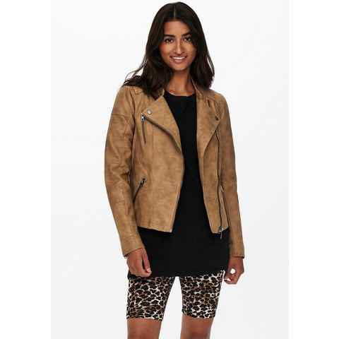 ONLY Lederimitatjacke ONLAVA FAUX LEATHER BIKER OTW NOOS mit Biker-Details