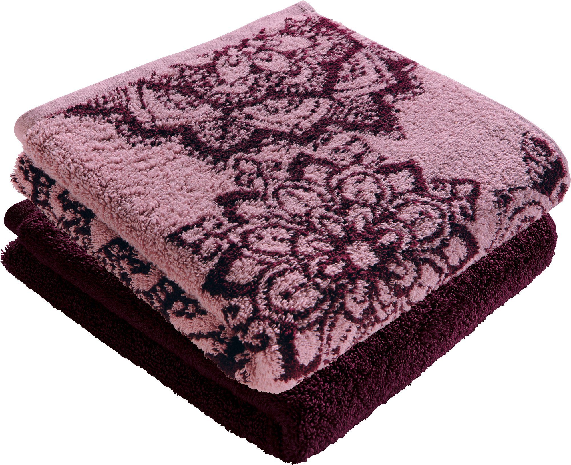 Erwin Müller Duschtuch Duschtuch "Bühl" 2er-Pack, Frottier/Jacquard, Walk-Frottier Motiv