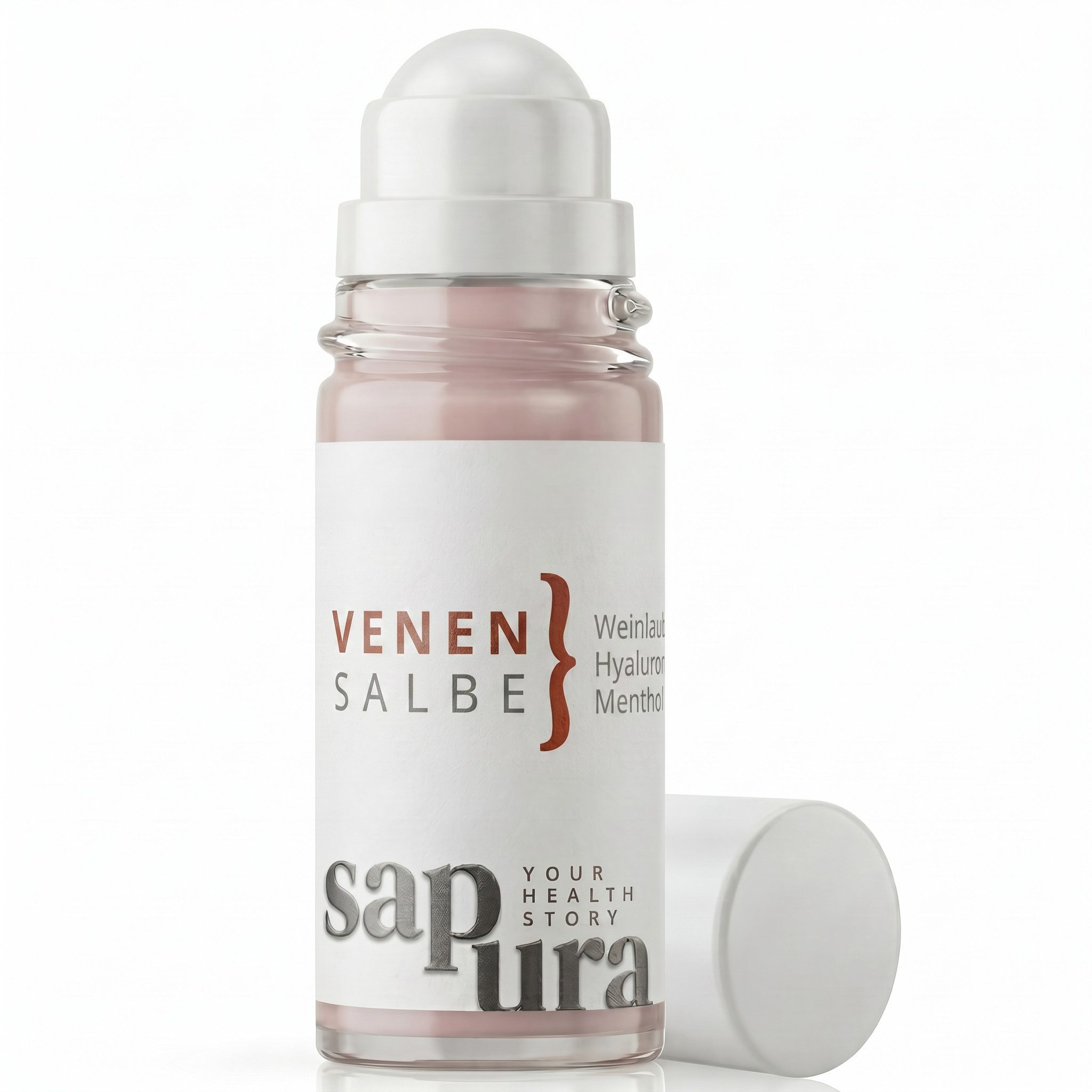 SAPURA Health Körpercreme Venensalbe Roll-On mit rotem Weinlaub, Bei schweren & müden Beinen