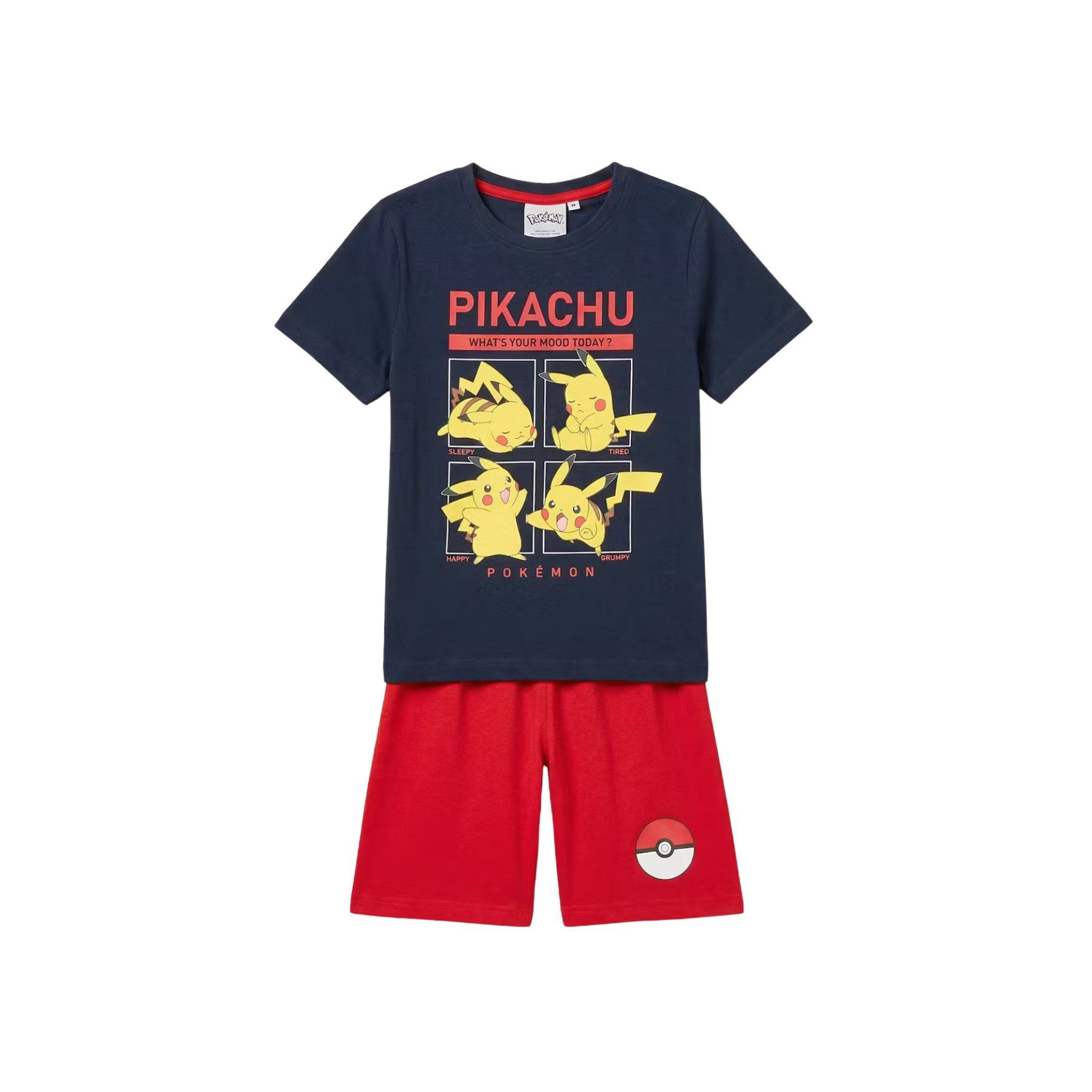 POKÉMON Pyjama Sommer Pyjama Kinder Baumwolle Shorty Schlafanzug Freizeit (Packung, 2 Stück)