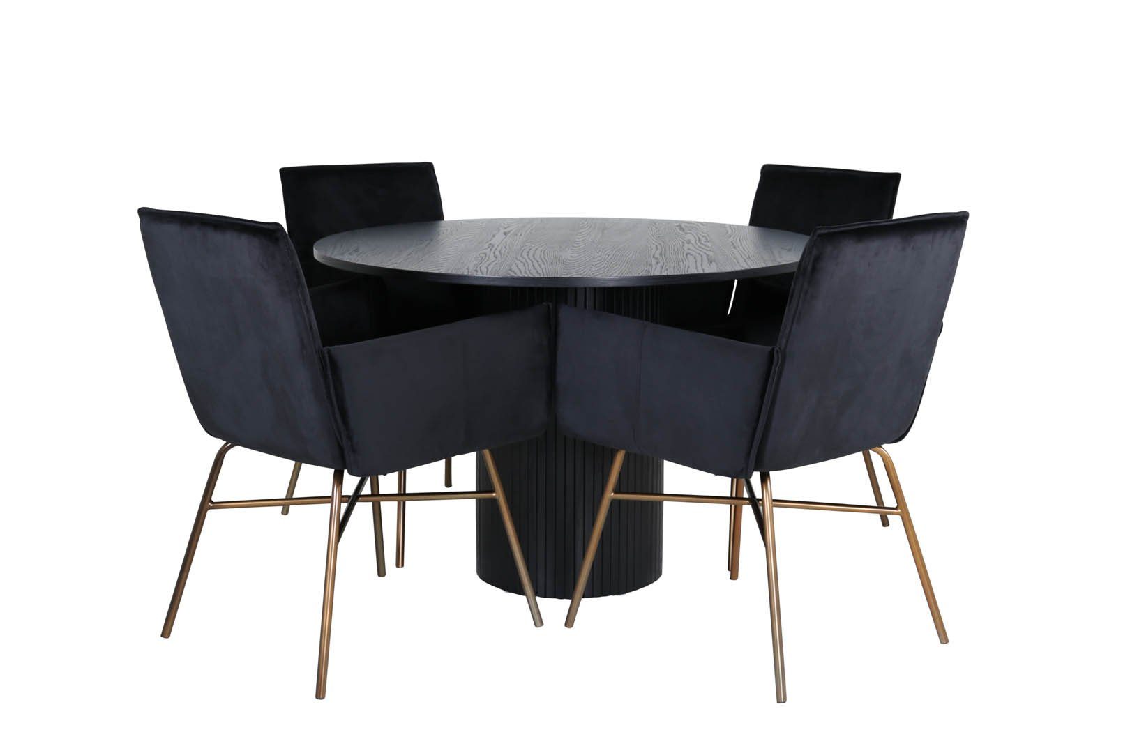 ebuy24 Essgruppe Essgruppe Esstisch Pippi, BiancaROBL Messing und (5-tlg) schwarz 4