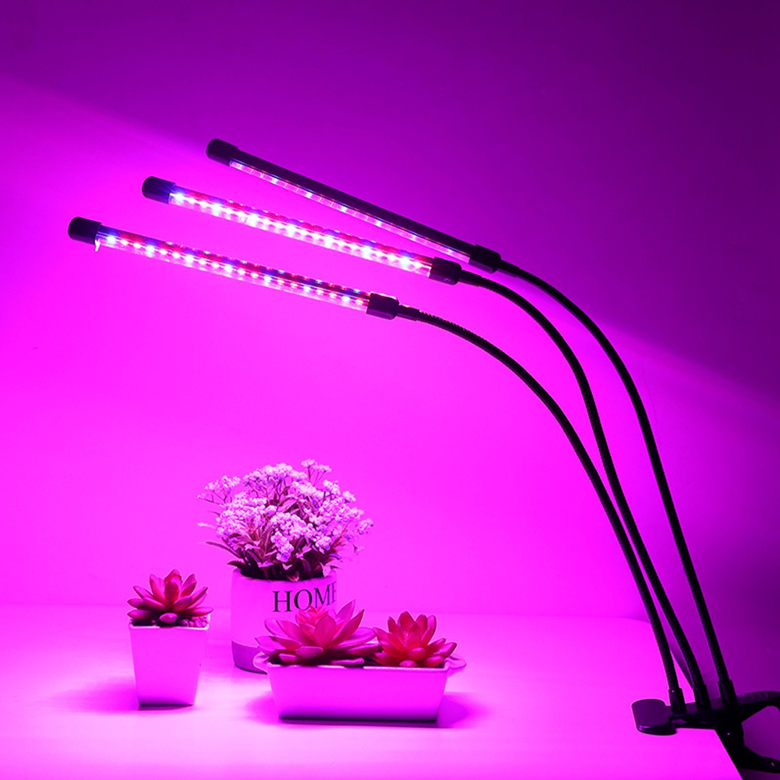 Light Pflanzenlicht Licht Helligkeitsstufen Clanmacy Modus, 30W mit Pflanzenlampe LED 3 3 Kopf Grow Wachstumslampe Dimmbar Vollspektrum 10