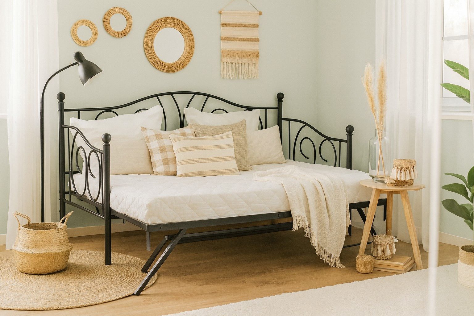 moebel-direkt-online Daybed Metallbett Daybett mit Gästebett in zwei Farben günstig online kaufen