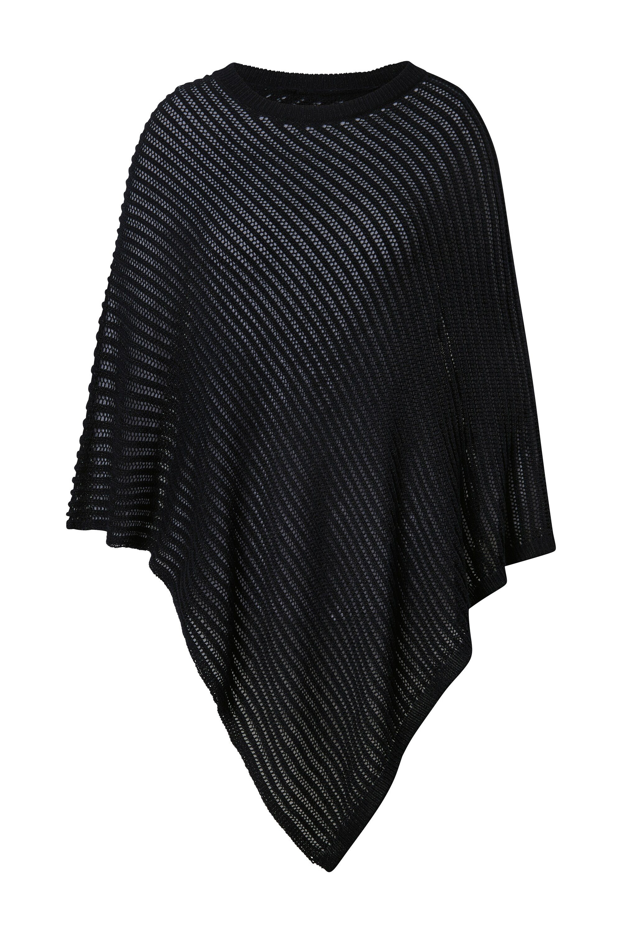 MIAMODA Pullunder Poncho oversized Glitzer-Strick Zipfelsaum günstig online kaufen
