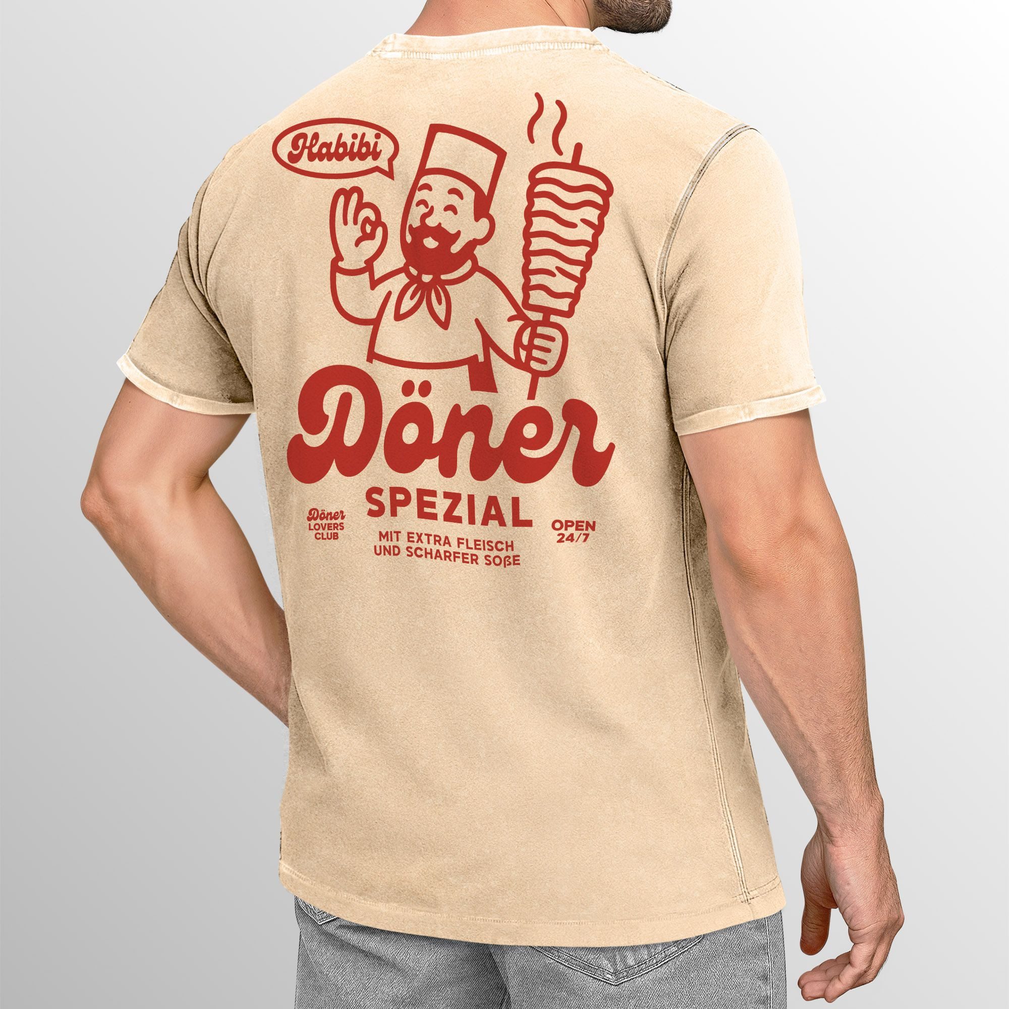 Neverless Print-Shirt Herren Vintage T-Shirt Backprint Döner Kebab Retro De günstig online kaufen