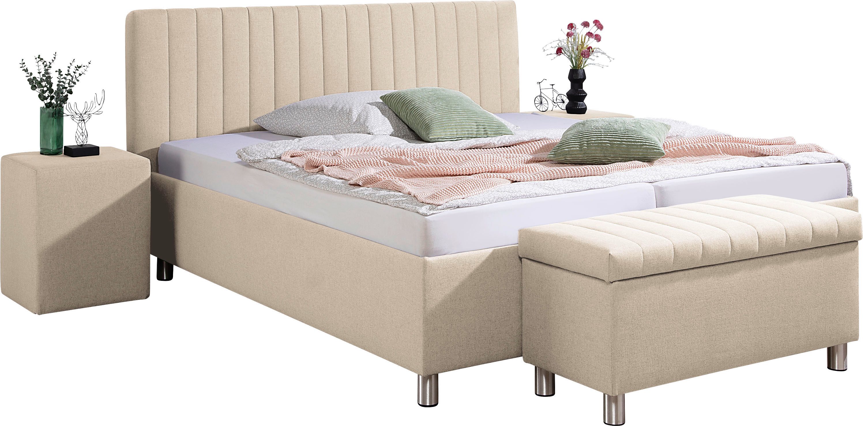 Maintal Polsterbett "Kieferwald" mit Bettkasten, wahlweise mit Bonnell- ode günstig online kaufen