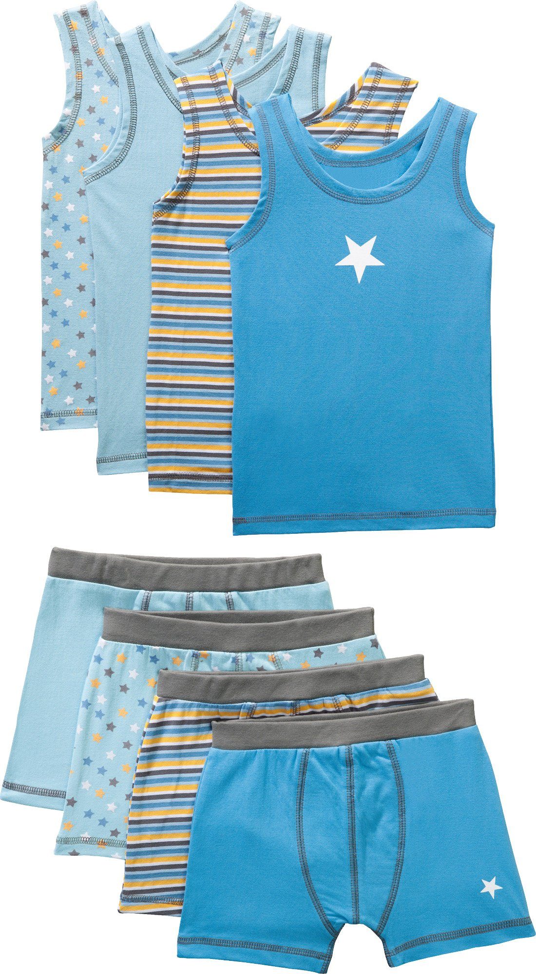Erwin Müller Set: Unterhemd Jungen-Unterwäsche-Set 8-tlg. Single-Jersey Uni