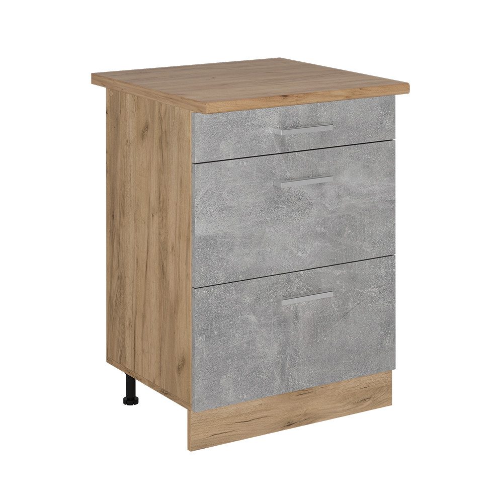 Vicco Unterschrank R-Line, Anthrazit Landhaus/Goldkraft Eiche, günstig online kaufen