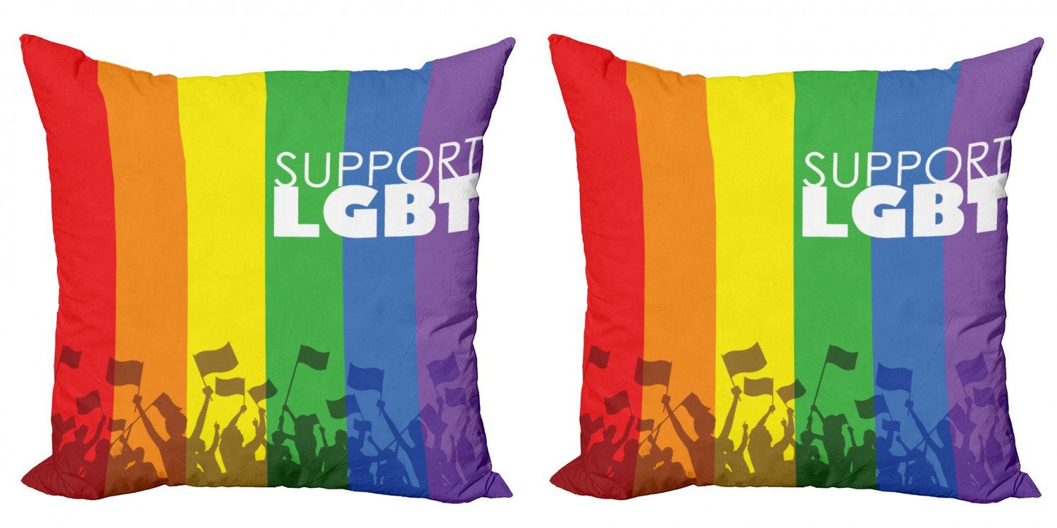 Kissenbezüge Modern Accent Doppelseitiger Digitaldruck, Abakuhaus (2 Stück), Stolz Unterstützung LGBT Feier Flagge