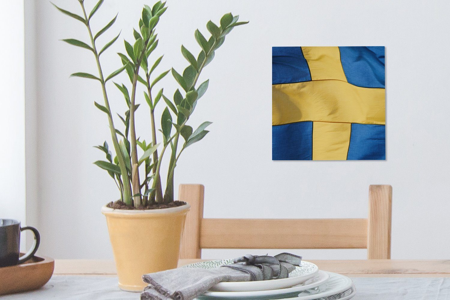 St), der Wohnzimmer Bilder von Schweden, für OneMillionCanvasses® Leinwandbild (1 Nahaufnahme Leinwand Schlafzimmer Flagge