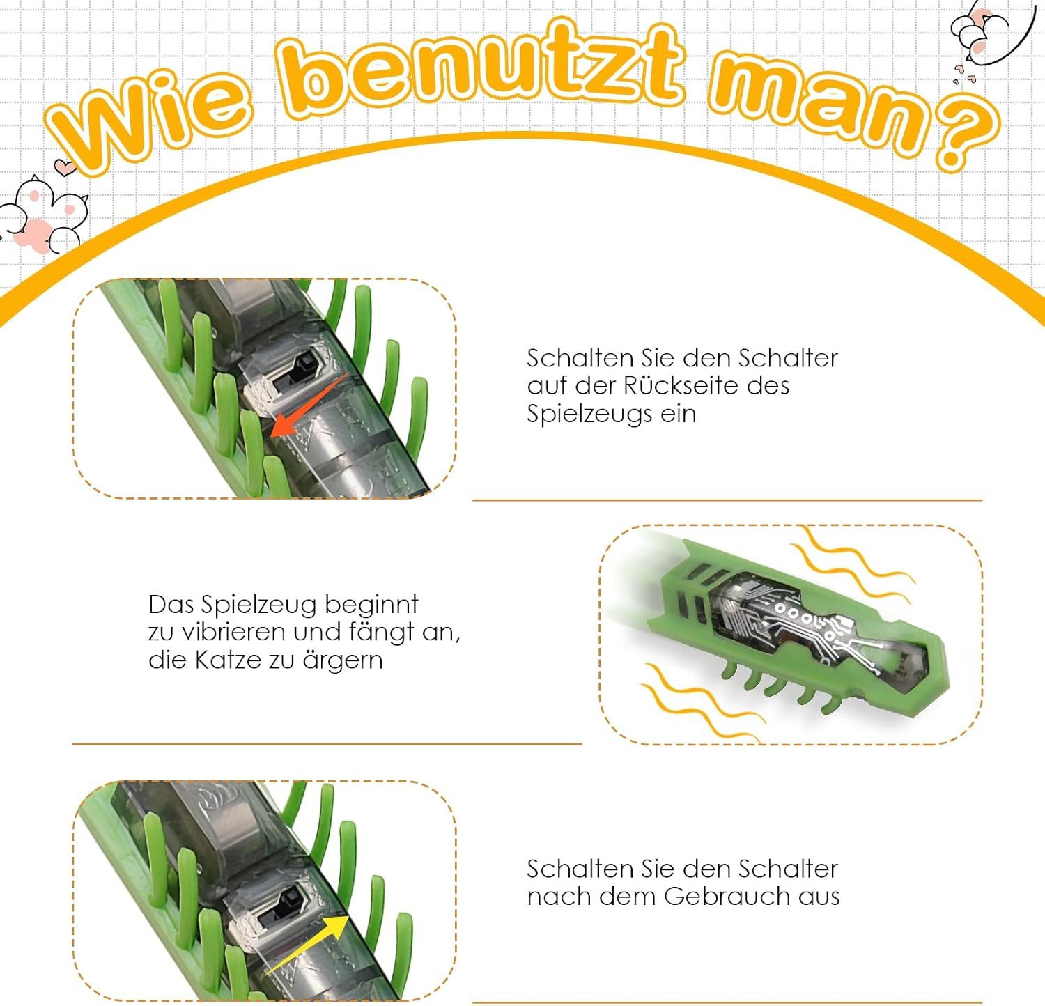 Mrilary Tierkuscheltier 5 Stück Mini Käfer Katzenspielzeug - Elektrisches Interaktives, (5-tlg)