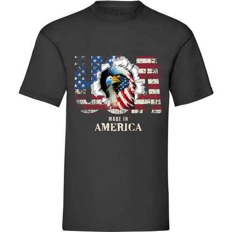 Banco T-Shirt Herren T-Shirt USA Adler Independence Day (01) 100% Baumwolle Druck
