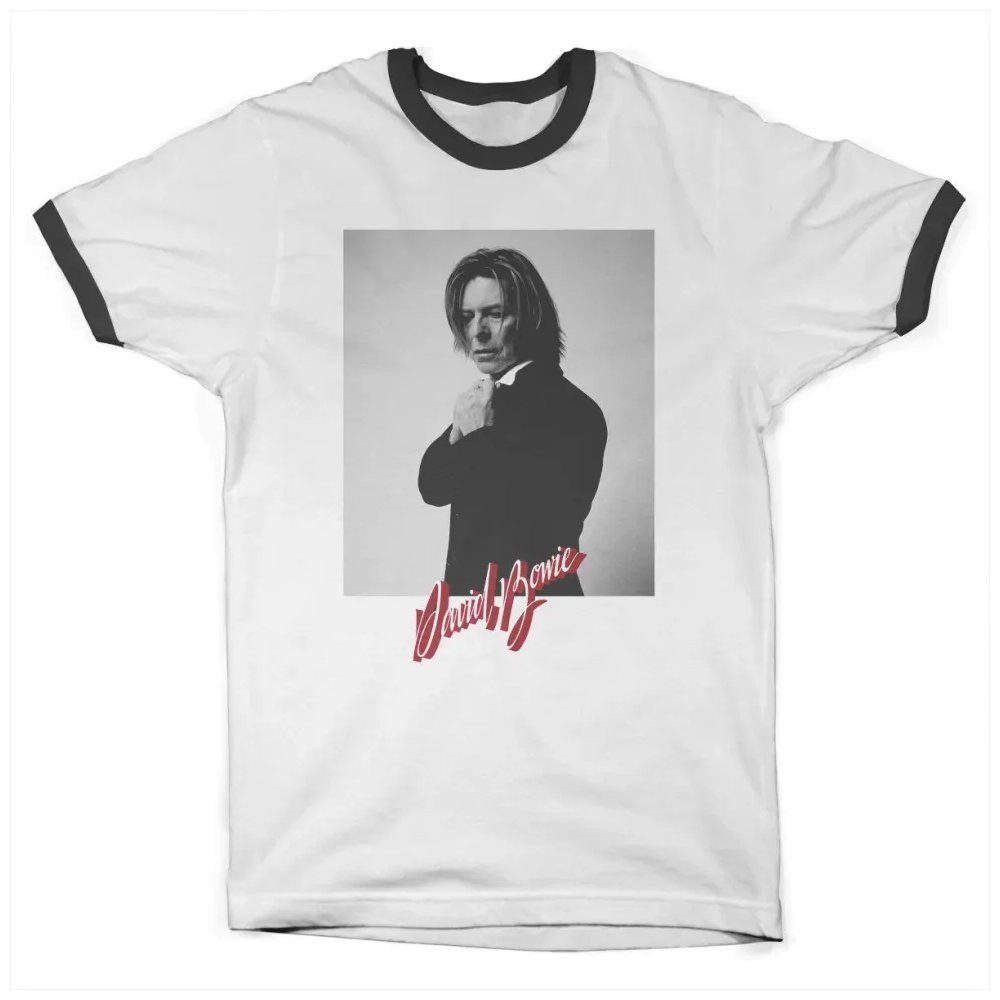 David Bowie T-Shirt Suit UP Photo Ringer Tee