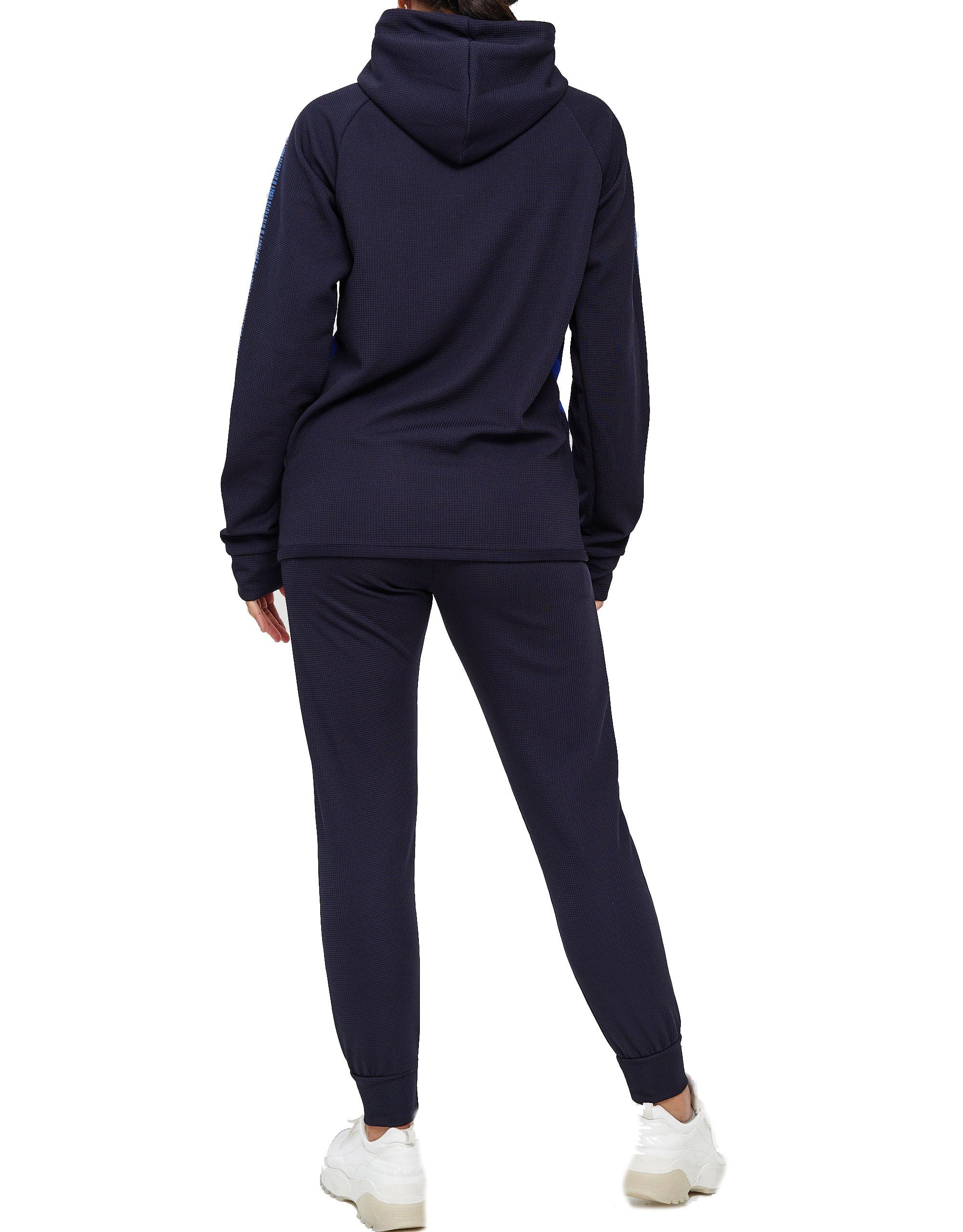 L.gonline Freizeitanzug Damen Jogging-ANZUG, mit Bündchen und Tunnelzug, Trainingsanzug (Kapuzenjacke mit Reißverschluss, Hose, 2-tlg), Fitness Freizeit Casual – Bild 2 von 5