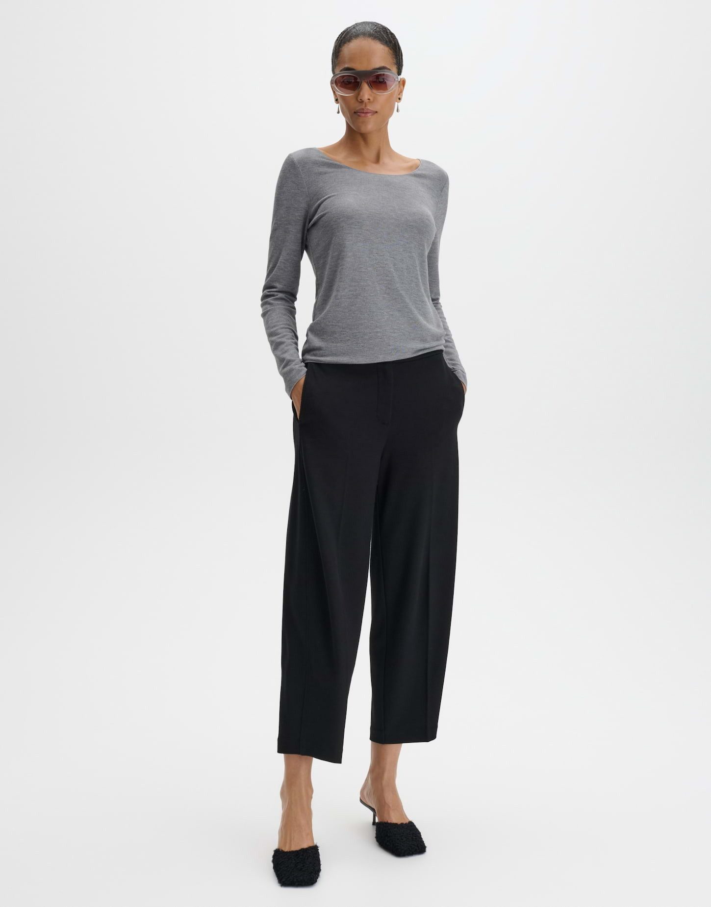 someday Langarmshirt Kirosa soft long aus fließender Viskose Gerader Schnitt mit Rundhalsausschnitt für vielseitige Layerings – Bild 5 von 5