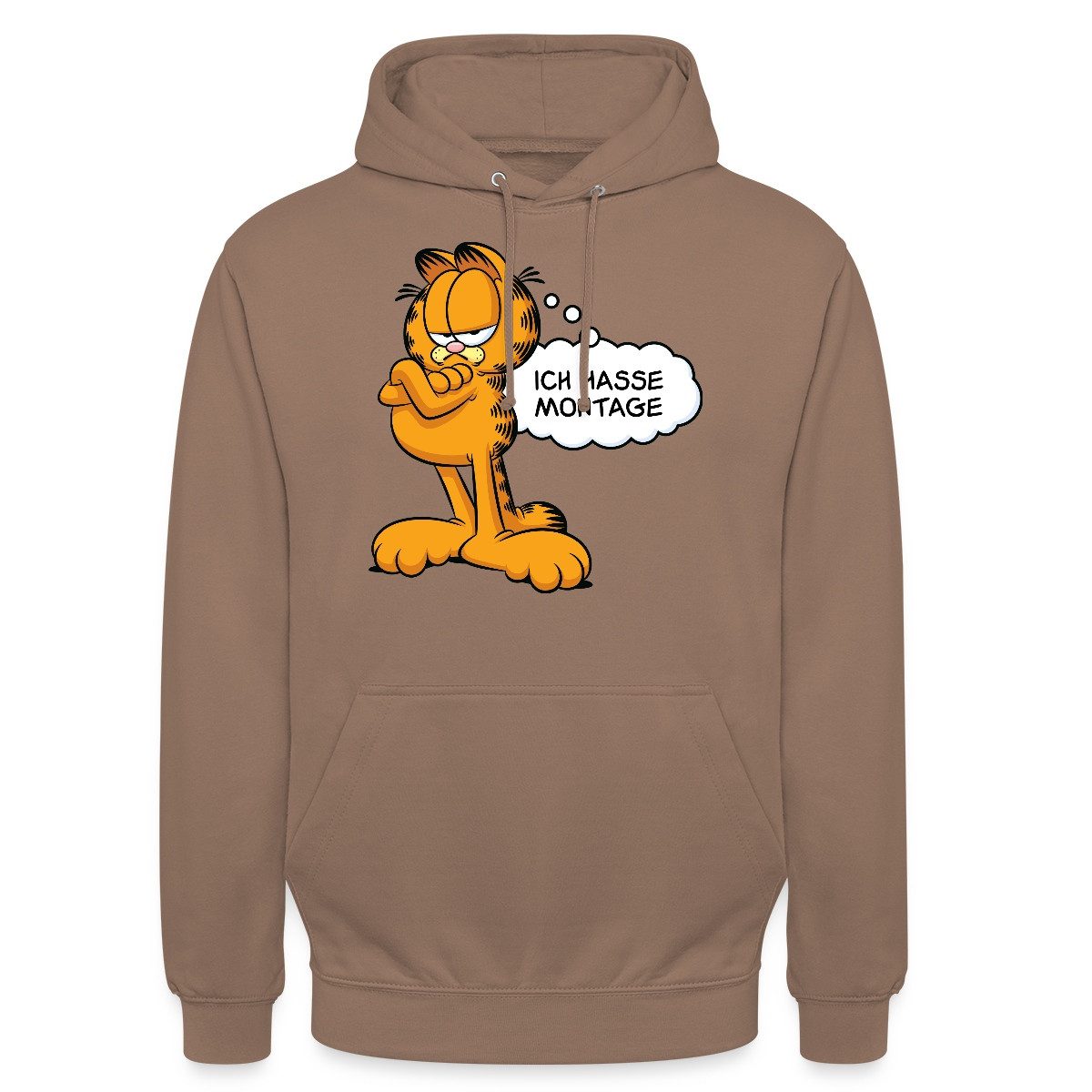 Spreadshirt Hoodie Garfield Ich Hasse Montage Lustiger Spruch Unisex Hoodie (1-tlg)