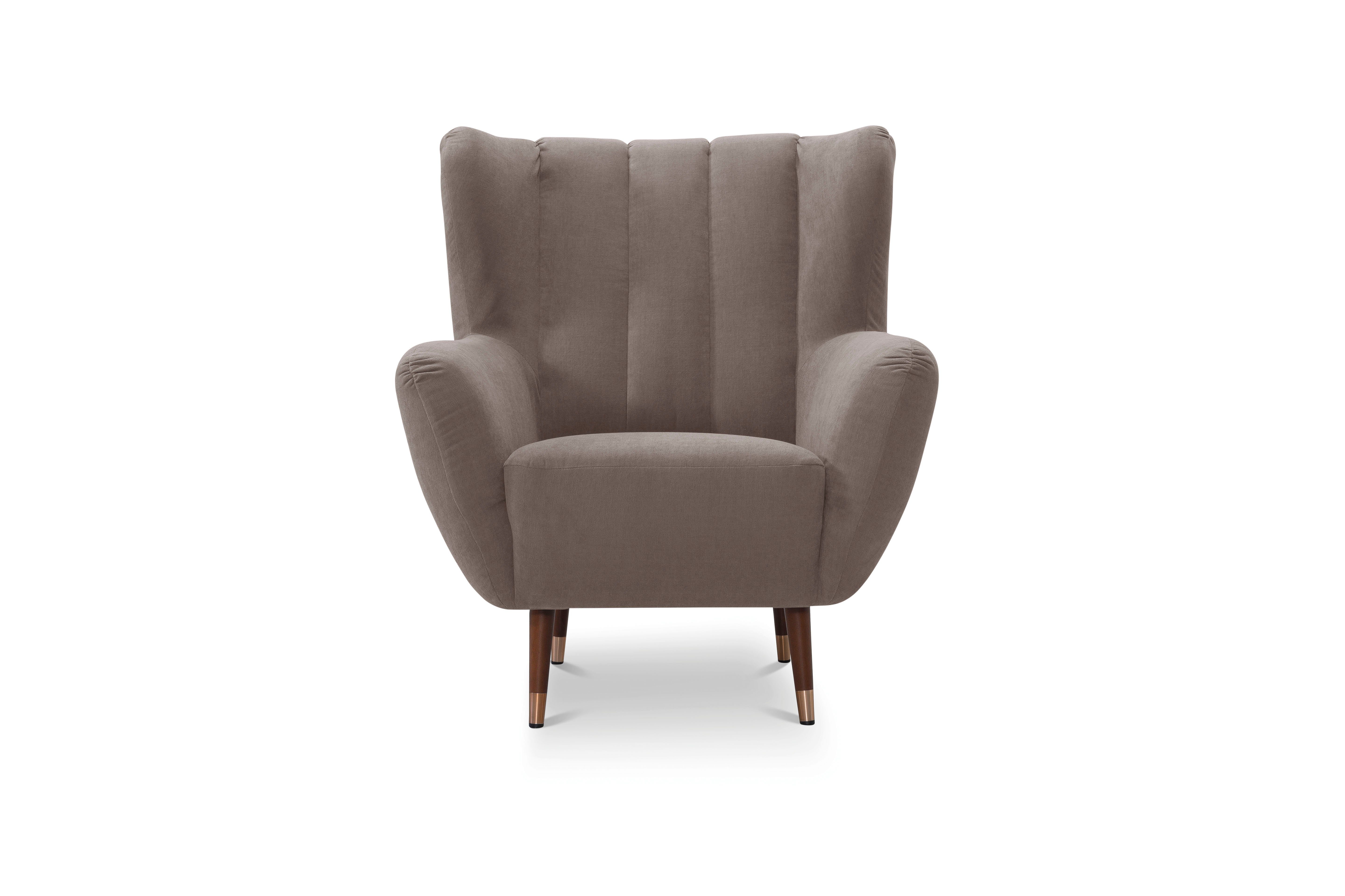 exxpo - sofa fashion Sessel Polly, Ohrensessel, Loungesessel, bequem mit hoher Rückenlehne, hohe Füße, hochwertige Bezüge