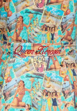 QueenKerosin Jeanskleid Blue Heaven (1-tlg) mit All-over-Print im 50s Look